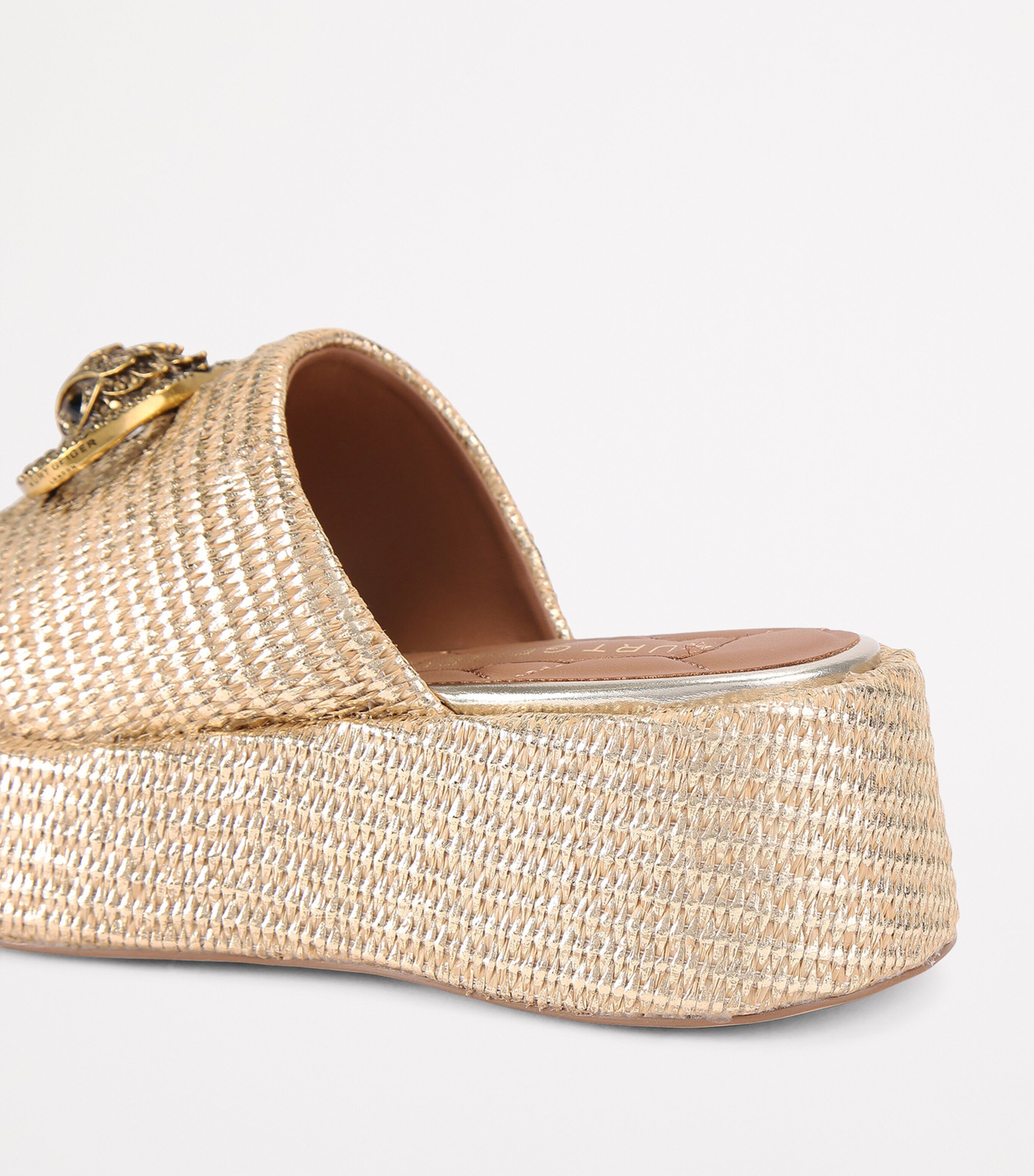 Kurt Geiger London Woven Chelsea Flatform Mules Beige Comb Image 2