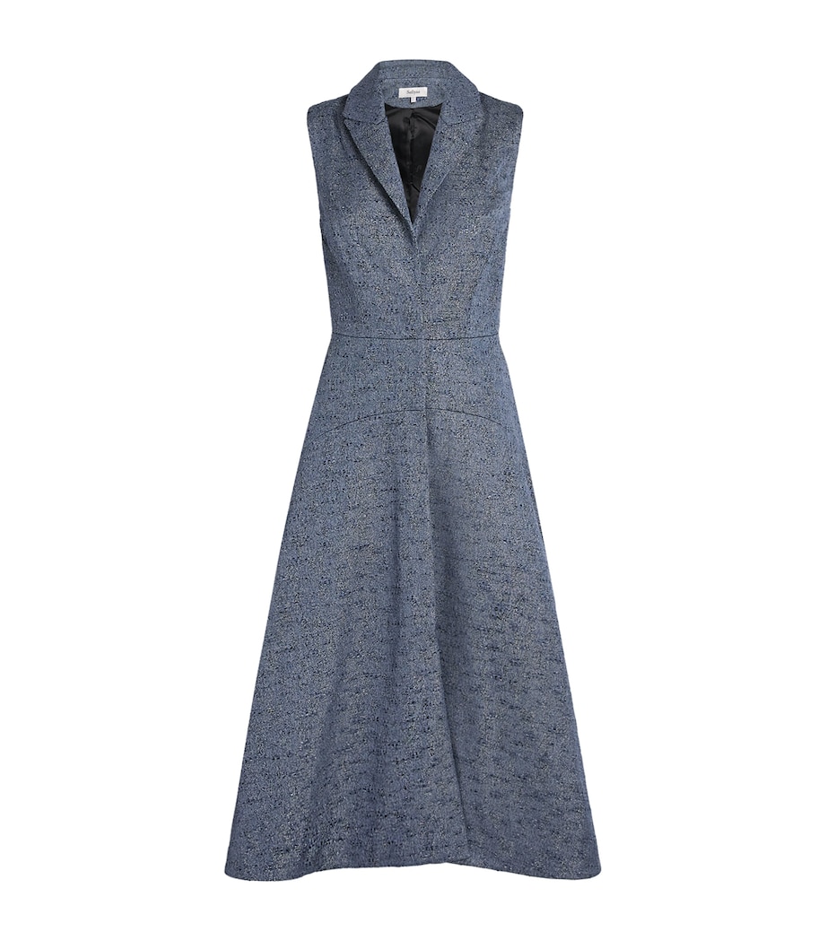 Safiyaa Womens Sleeveless Waistcoat Midi Dress Silver Blue Image 1