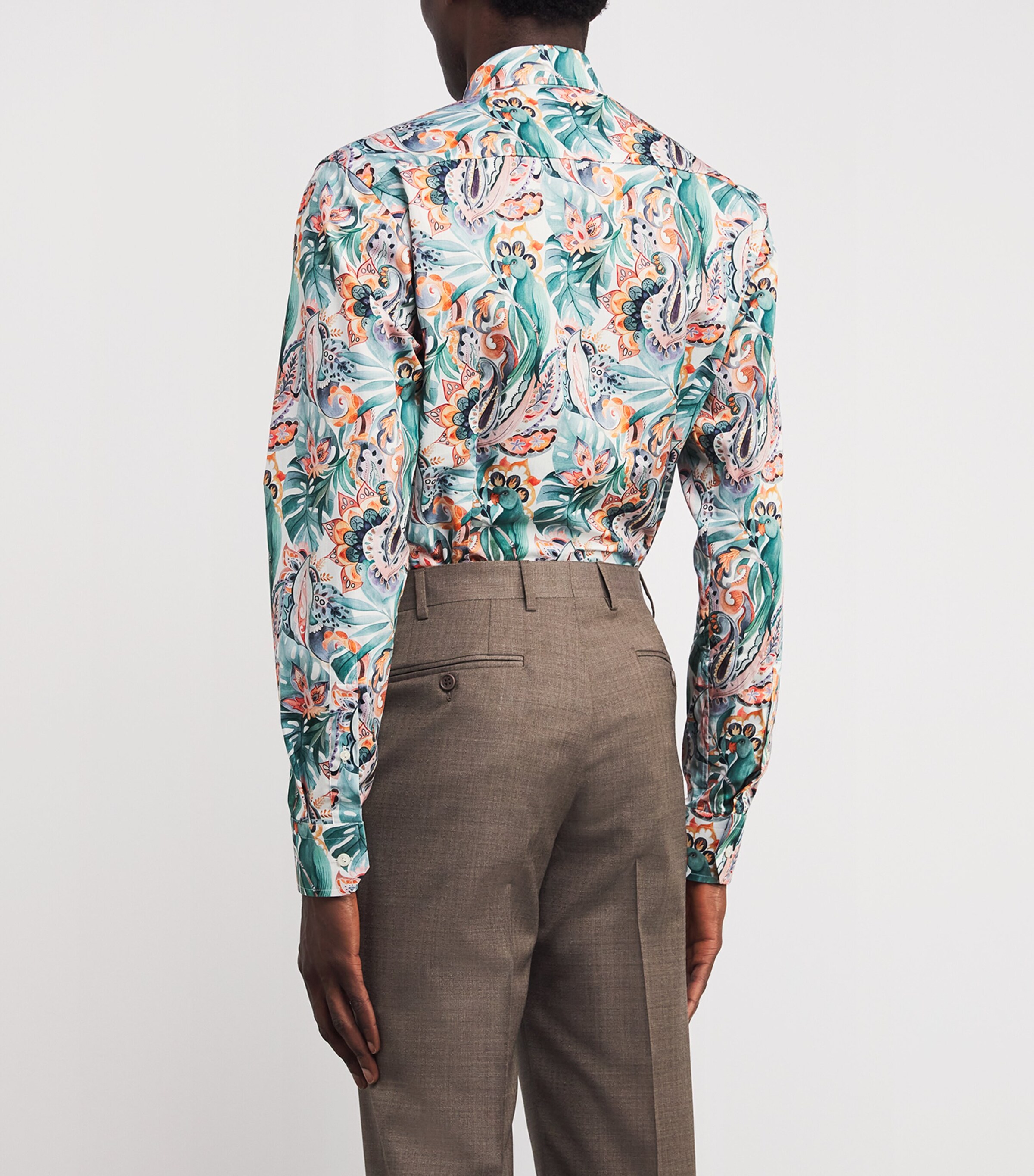 Cotton Printed Slim-Fit Shirt 99 MUTLI Image 4