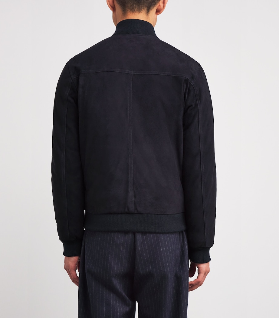 Suede Valstarino Bomber Jacket 0816E DARK BLUE Image 4