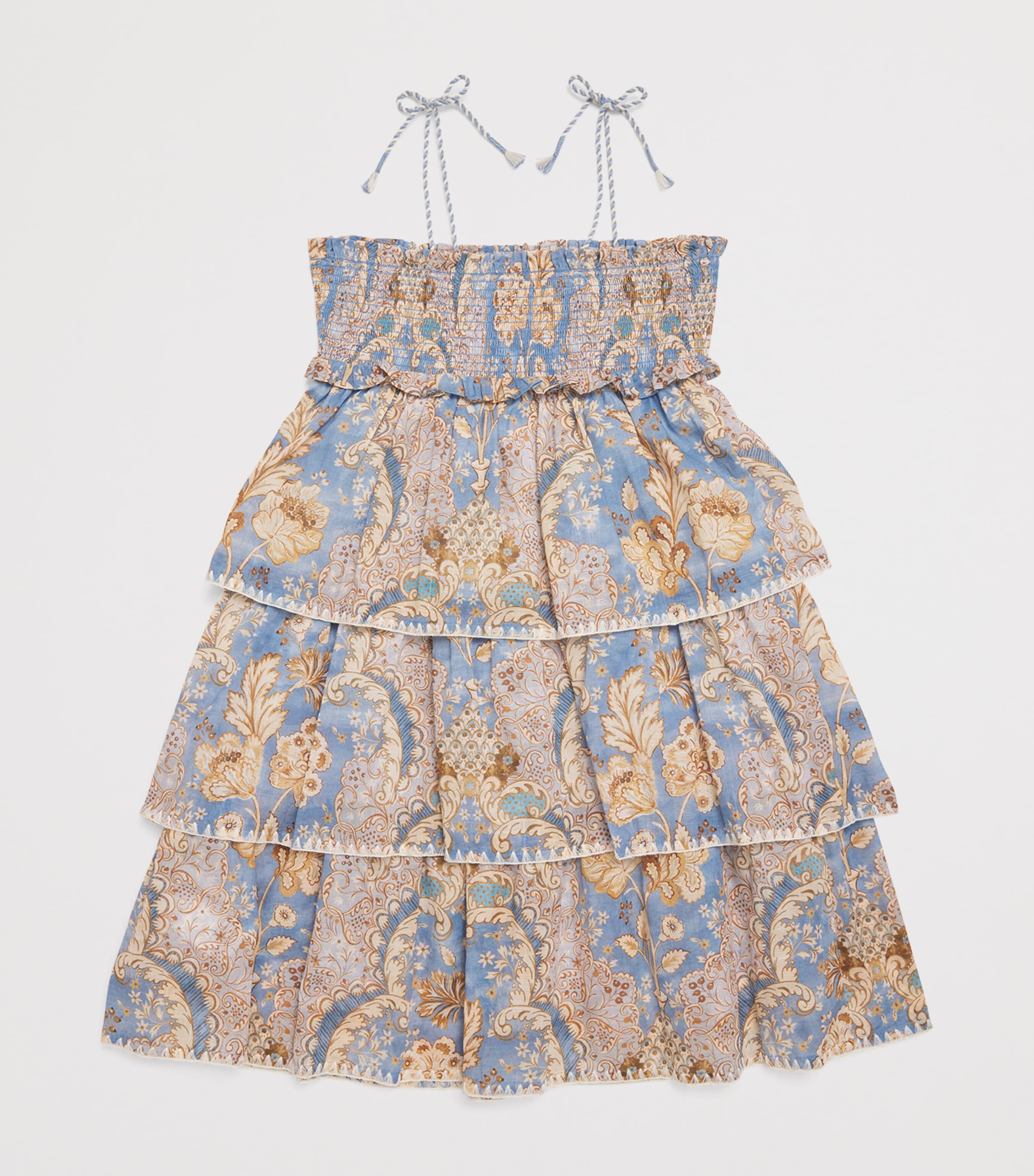 Cotton Daylight Tiered Dress (2-12 Years) BANDANA FLORAL DENIM Image 2