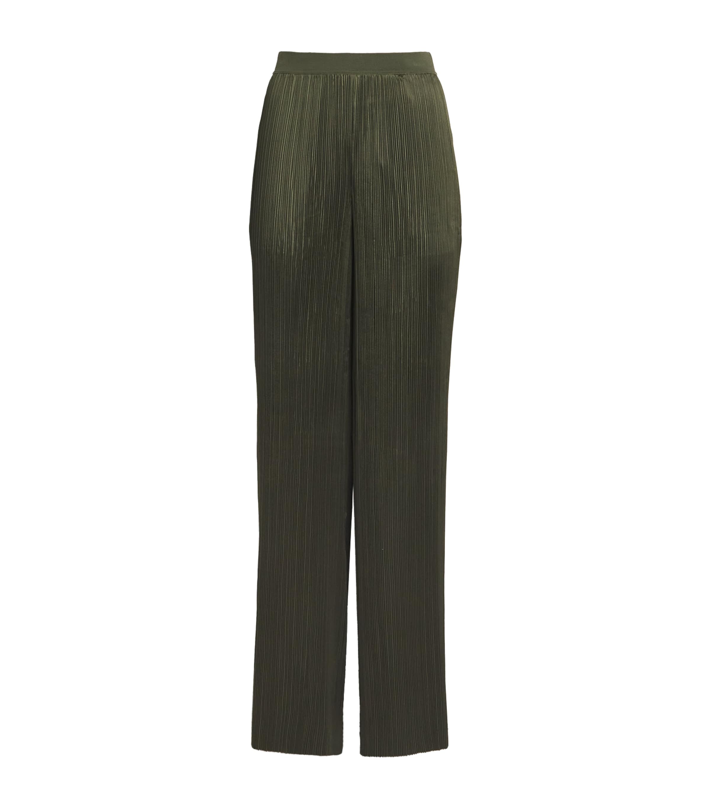 Joseph Womens Satin Amber Wide-Leg Trousers Palm Leaf Image 1