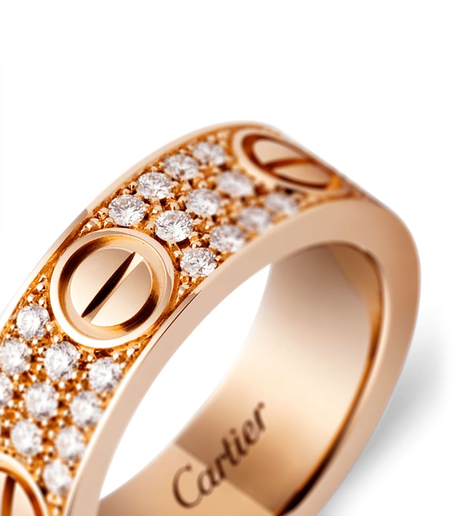 Rose Gold and Diamond-Paved LOVE Ring MULTI Image 6