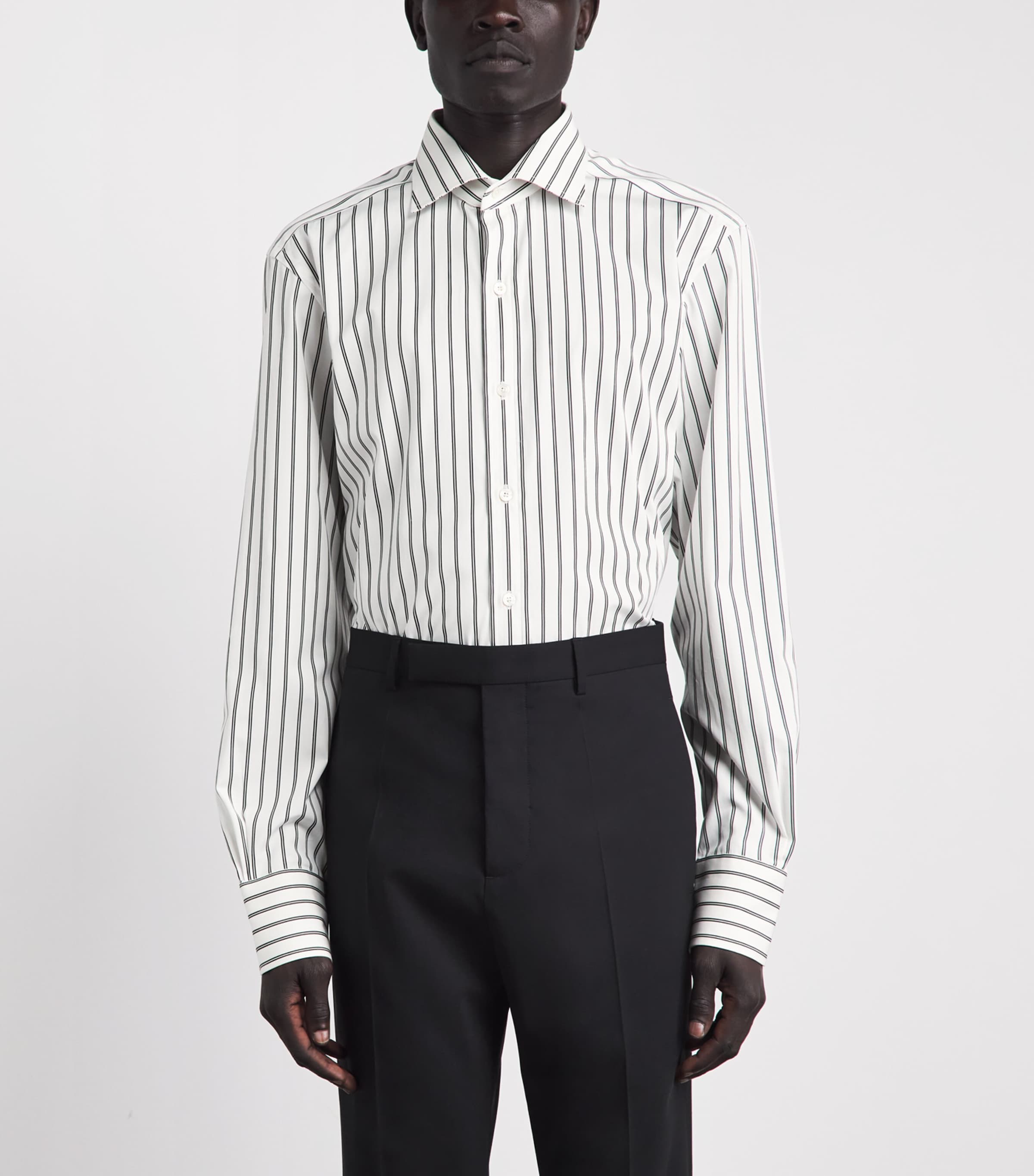 TOM FORD Mens Cotton Stripe Shirt Wnl Image 4