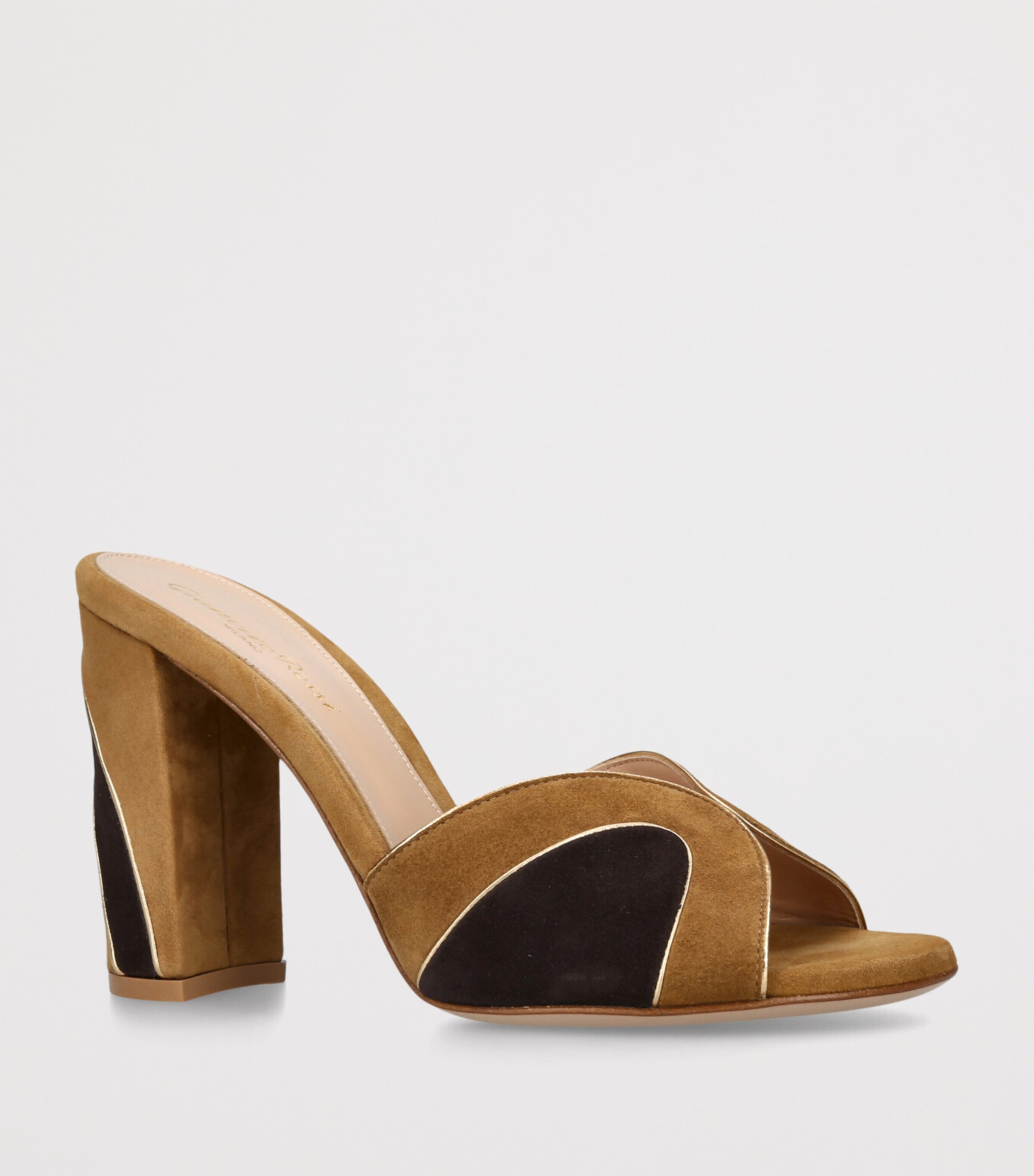 Gianvito Rossi Suede Heeled Mules 95 Beige Image 3