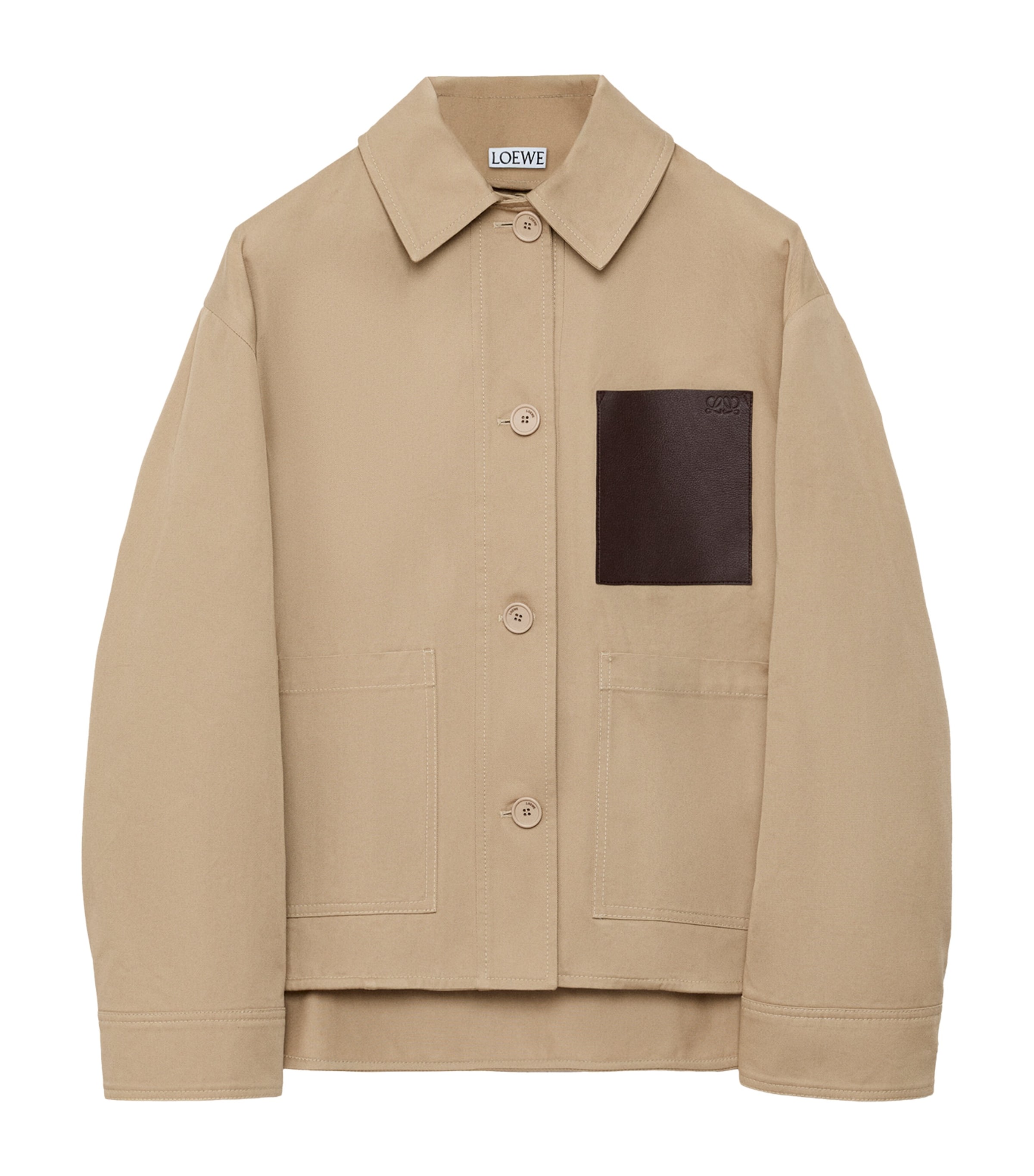 LOEWE Womens Cotton Workwear Jacket Beige Image 1