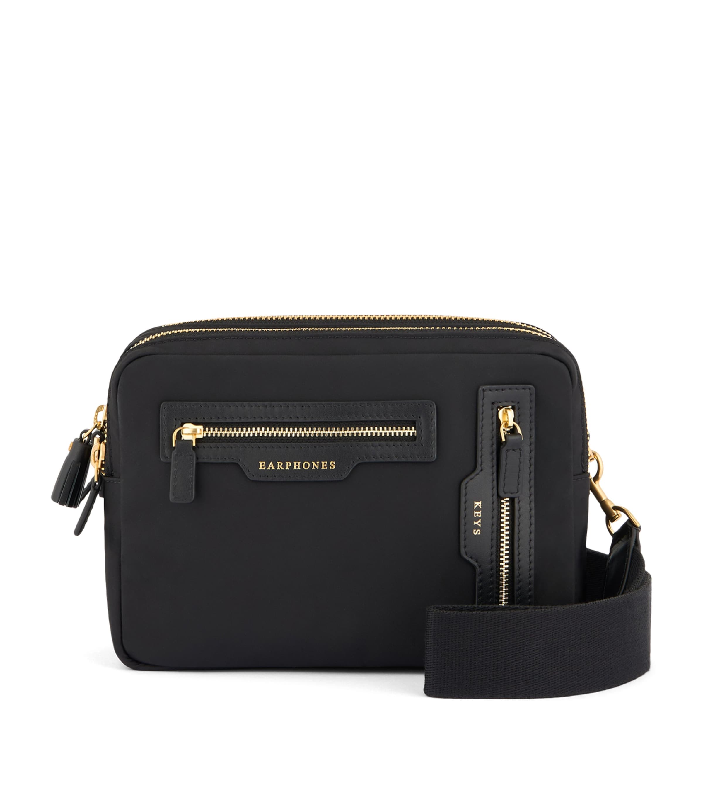 Triple Zip Cross-Body Bag BLACK Image 1