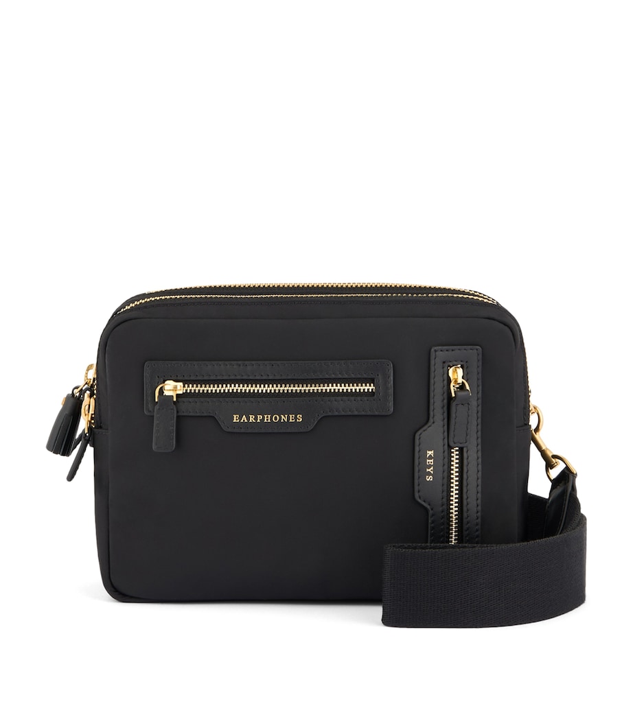 Triple Zip Cross-Body Bag BLACK Image 1