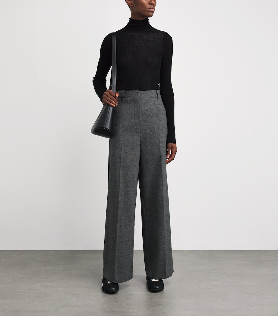 Straight Wide-Leg Trousers LIGHT GREY Image 2