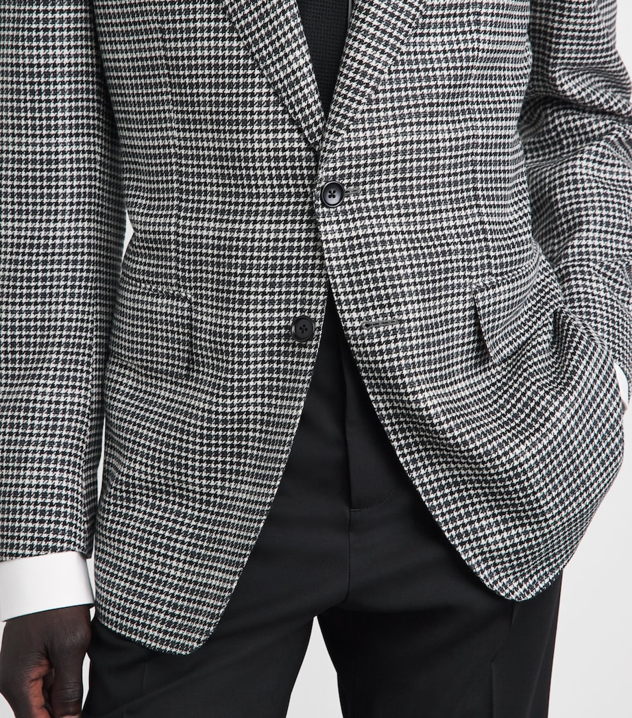 TOM FORD Mens Wool-Blend Houndstooth Shelton Blazer Nwa Image 3