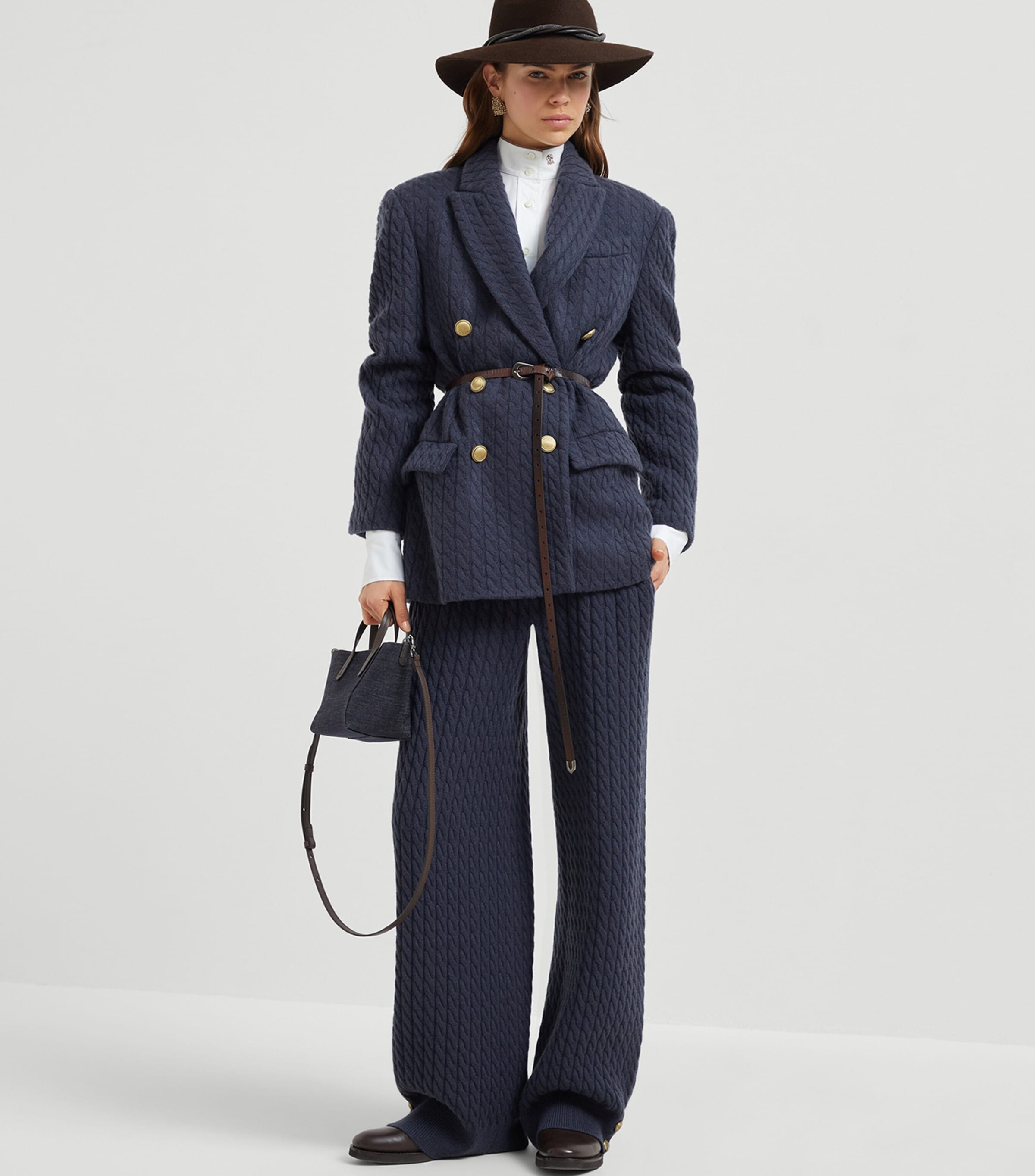 Cashmere Cable-Knit Trousers C7186 Image 4