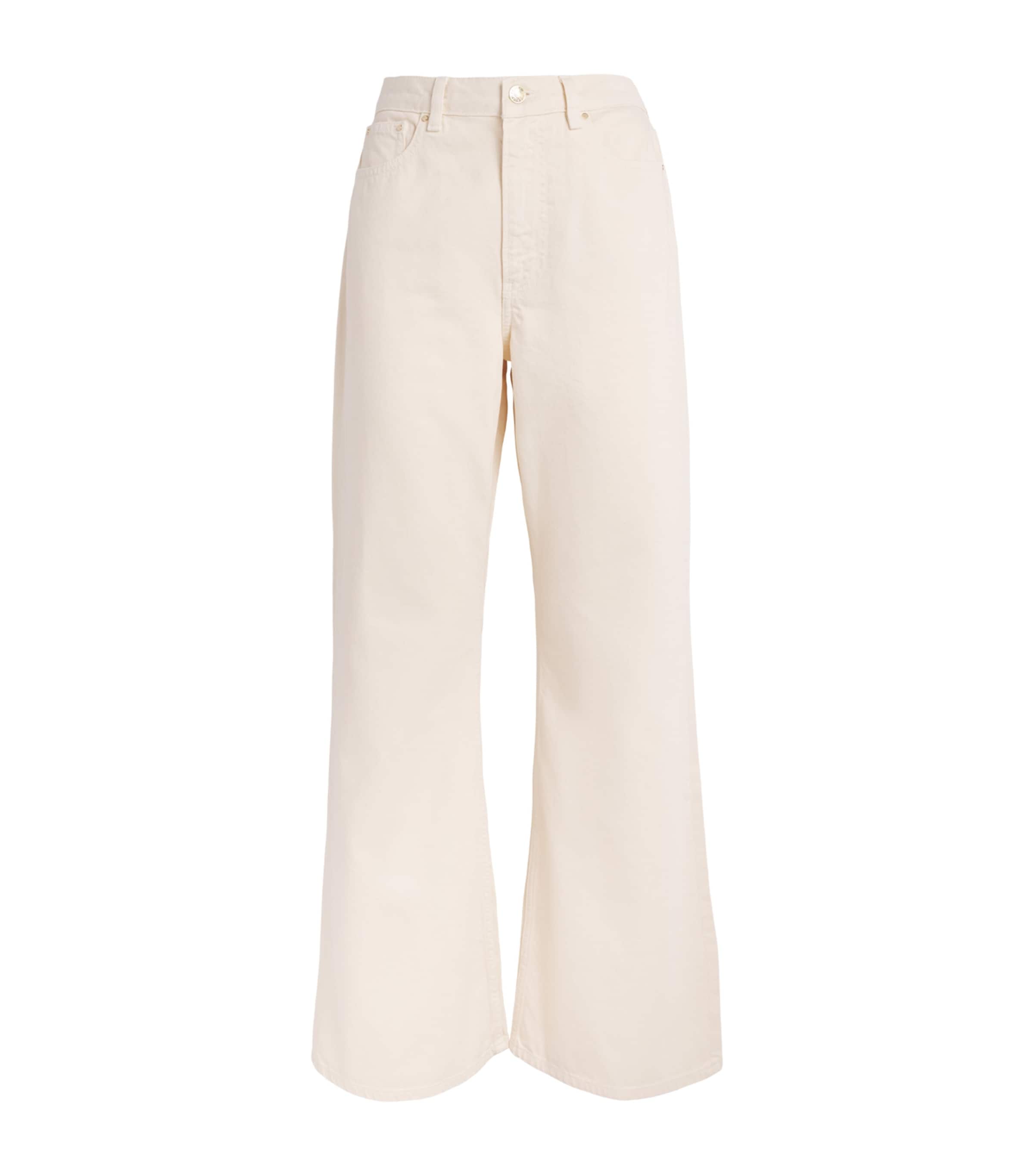 Claudie Pierlot Womens High-Rise Flared Jeans Light Beige Denim Image 1