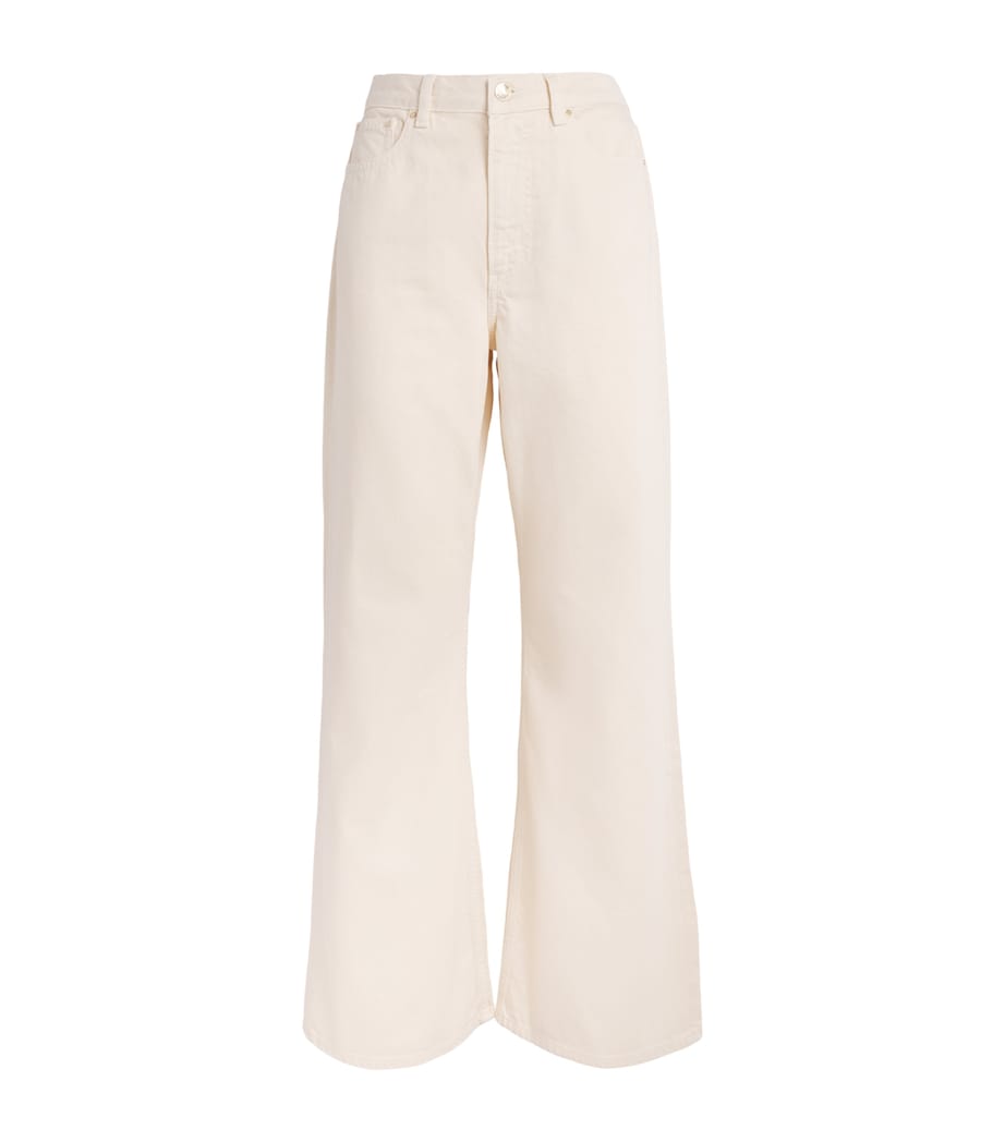 Claudie Pierlot Womens High-Rise Flared Jeans Light Beige Denim Image 1