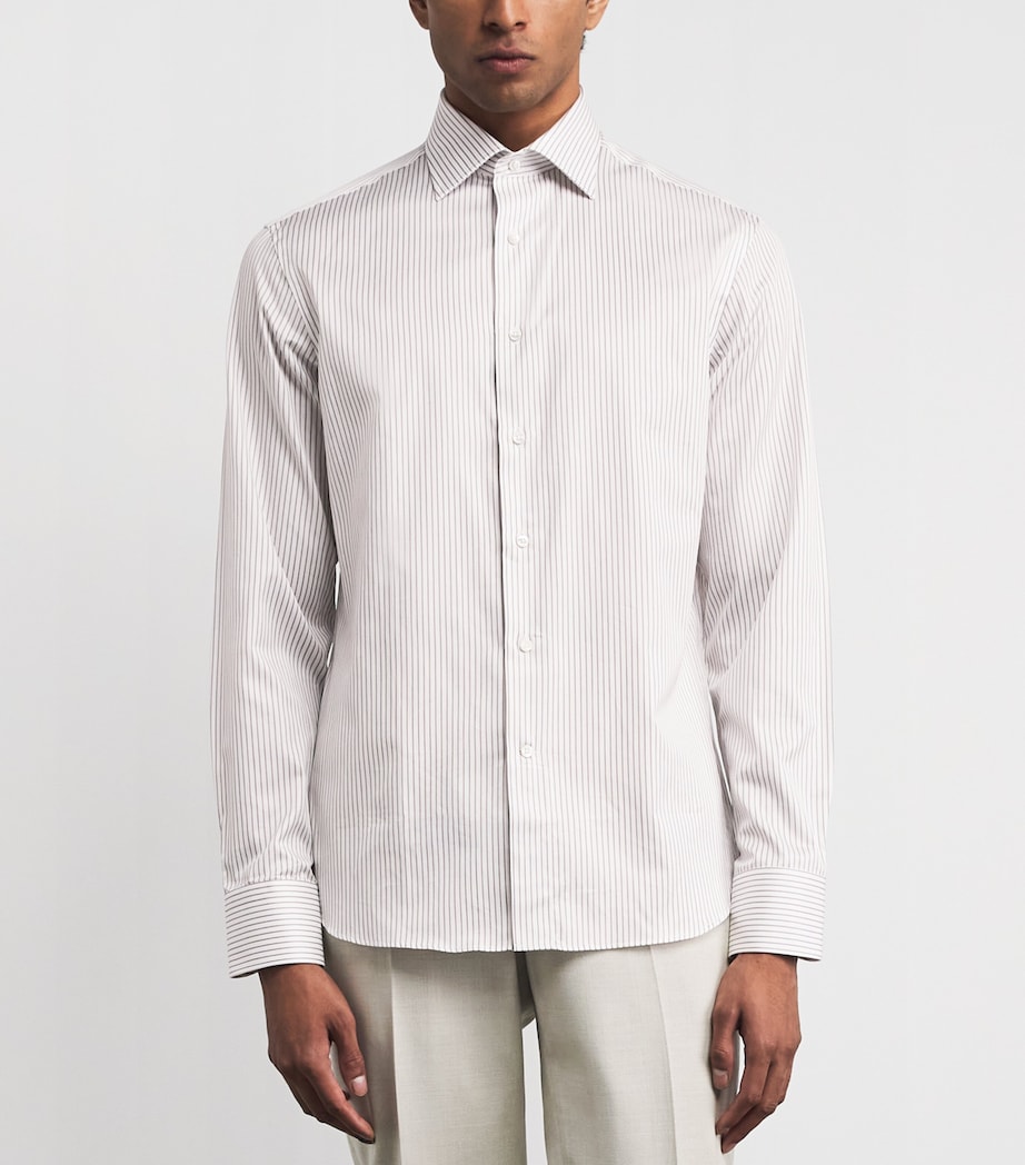 Canali Mens Cotton Stripe Shirt Image 4