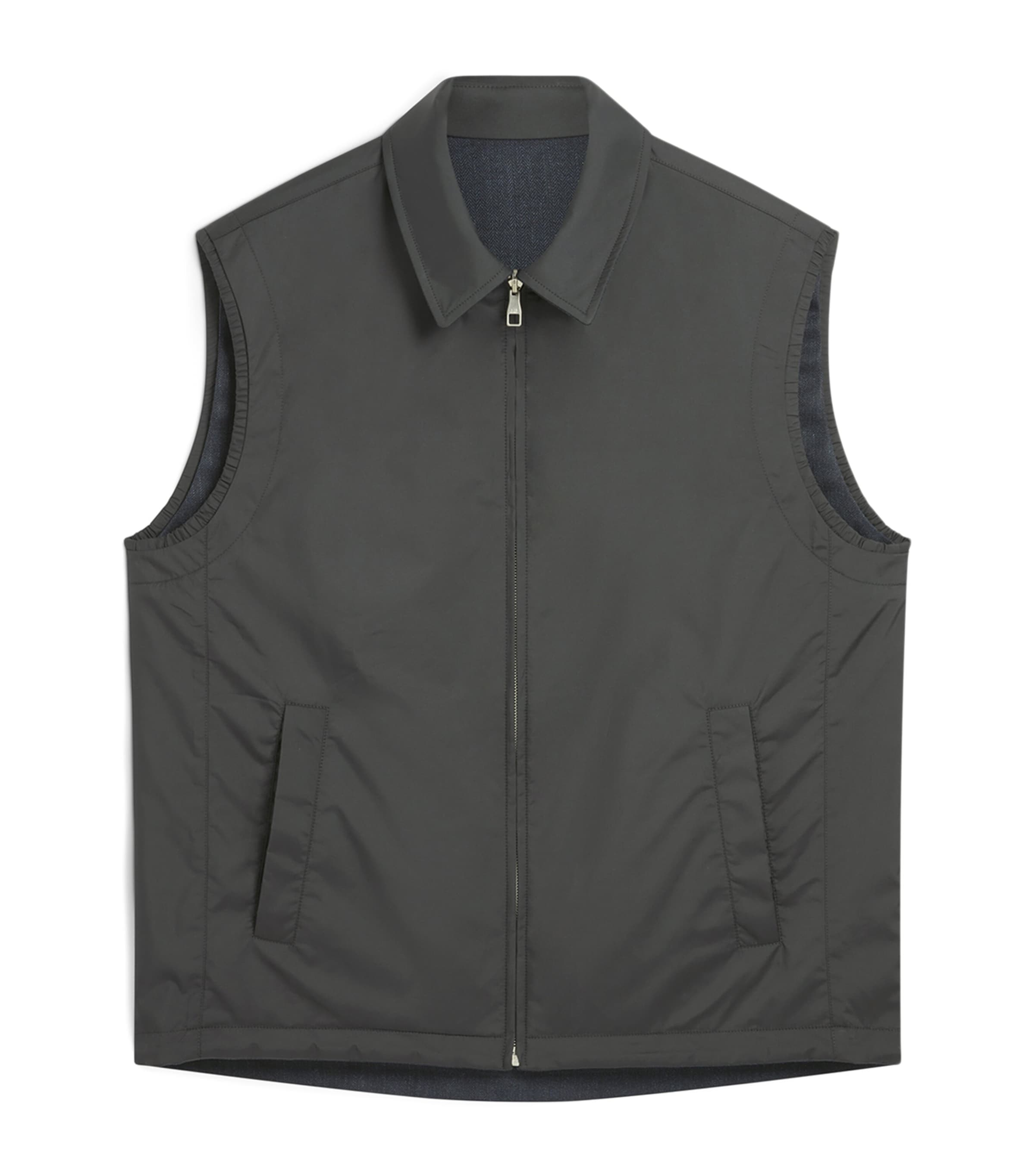 Dunhill Linen Reversible Gilet In Animal Print