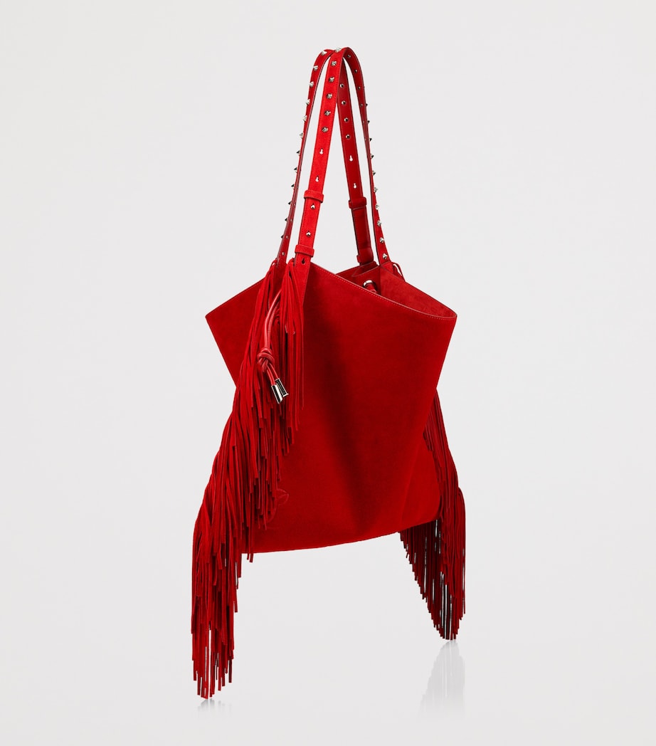 Baggy Suede Fringed Tote Bag R659 Image 2
