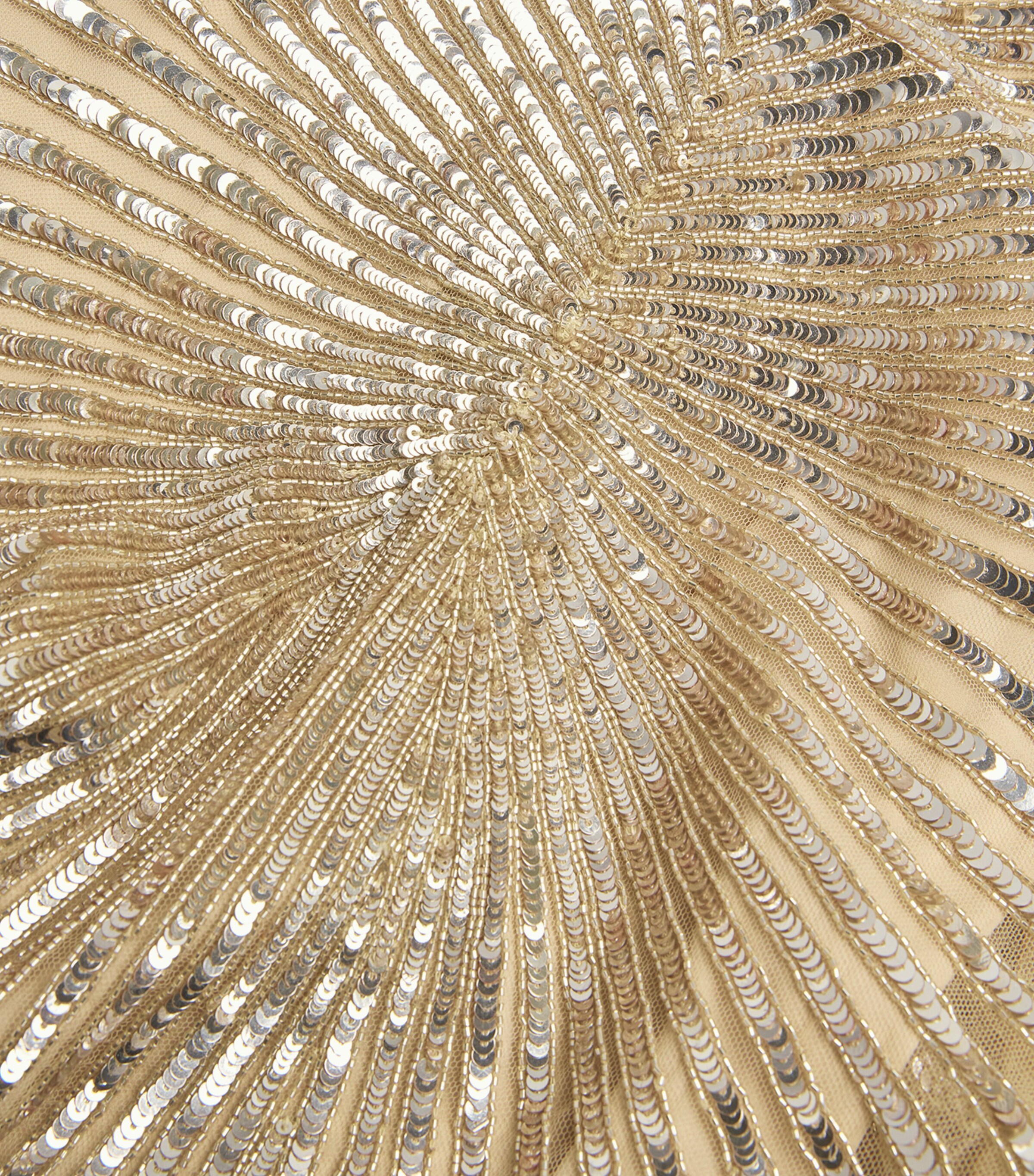 Tulle Embroidered Cape Gown GOLD Image 5