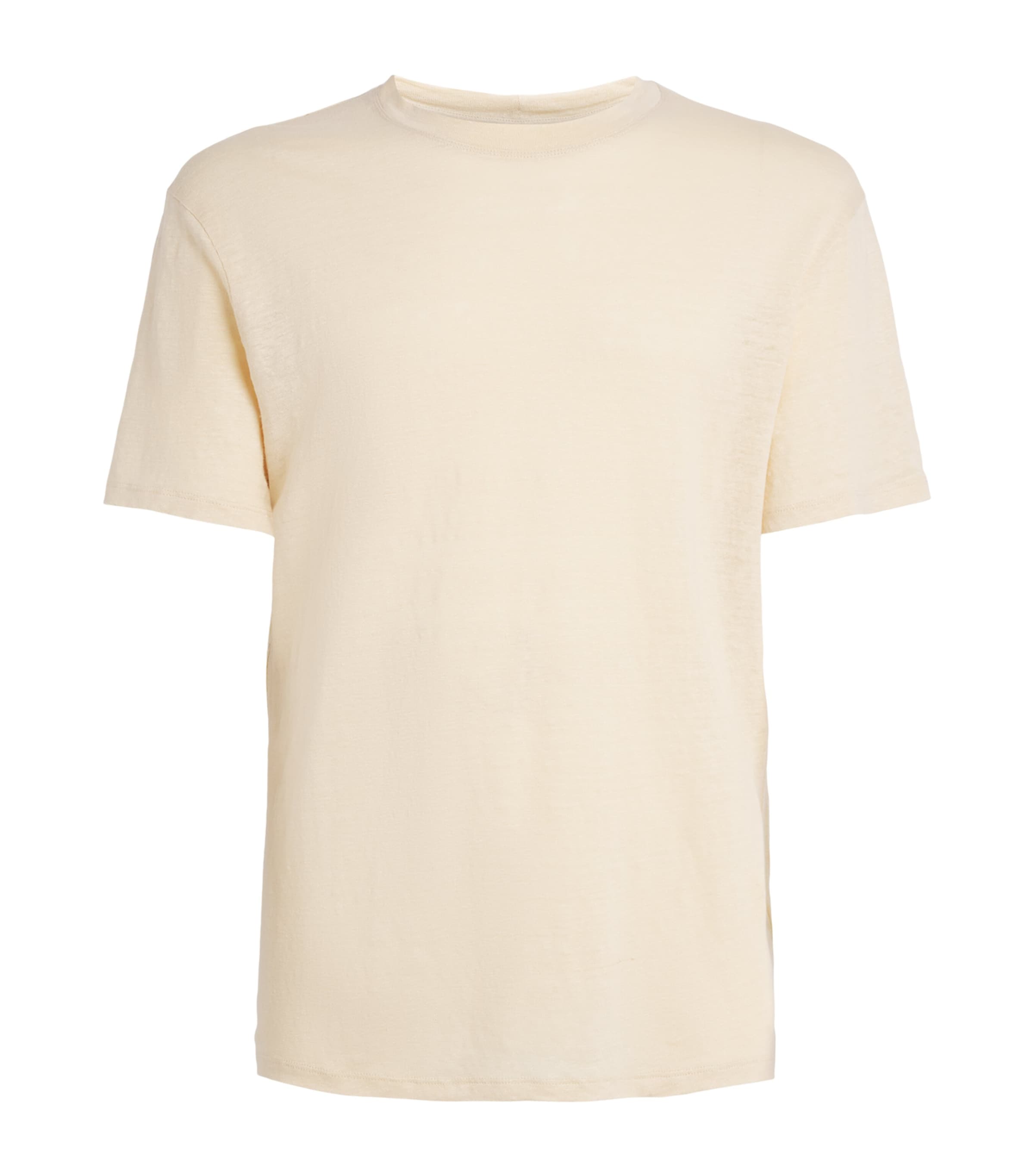 Sandro Paris Mens Linen T-Shirt Butter Cream Image 1