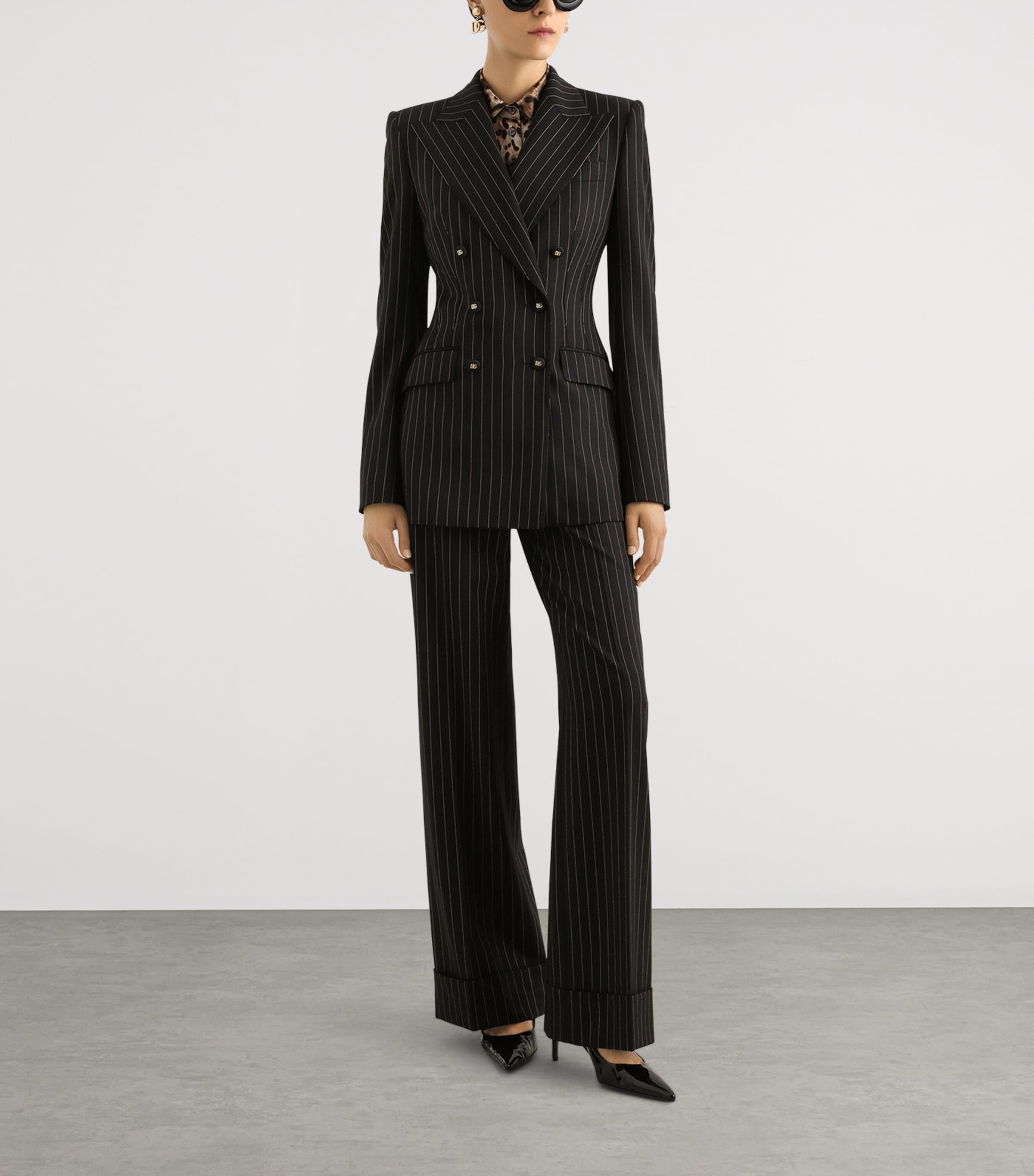 Stretch-Wool Pinstripe Trousers S8051-STRI Image 2