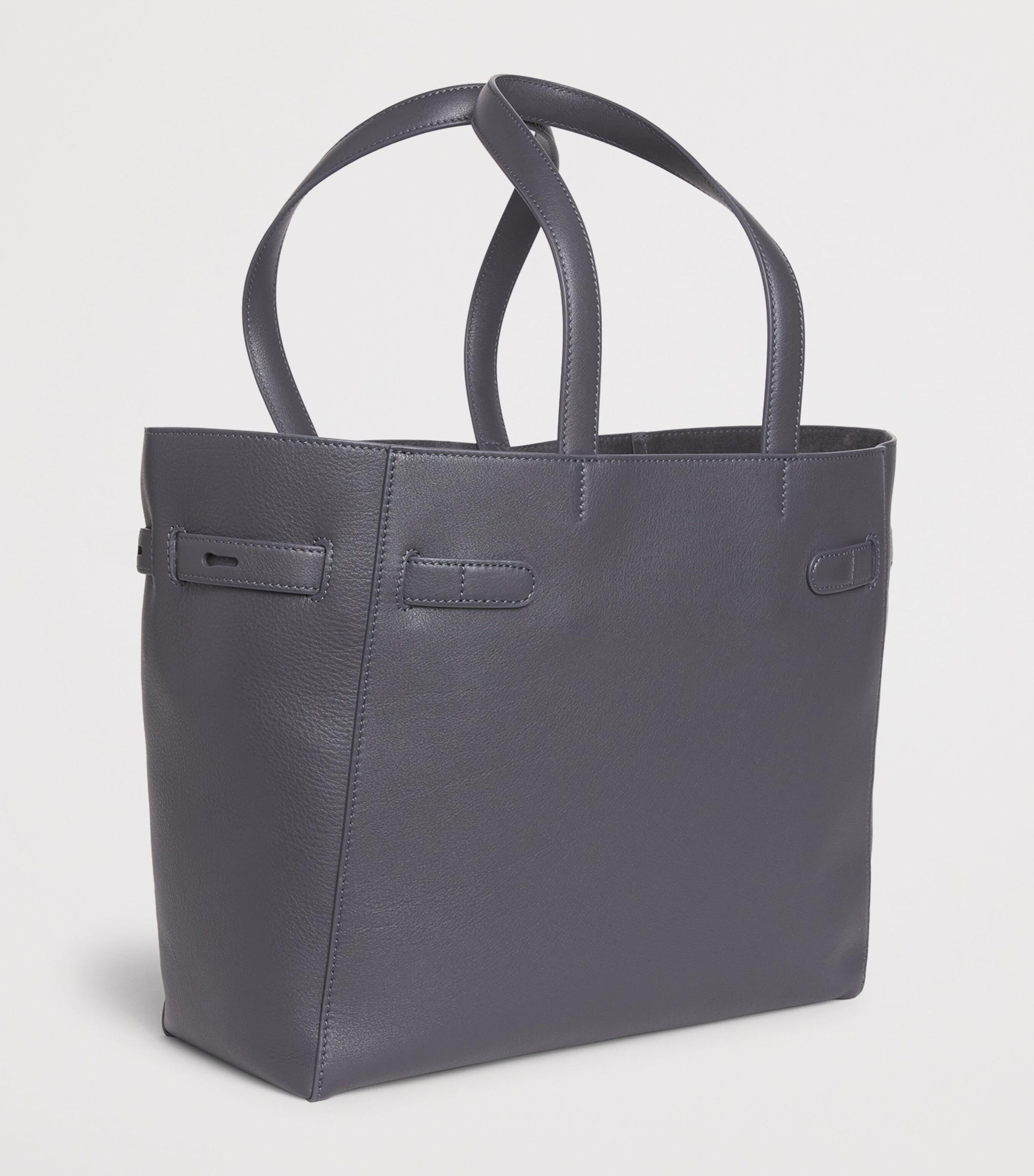 Thom Browne Leather Cabas Tote Bag Dark Grey Image 3