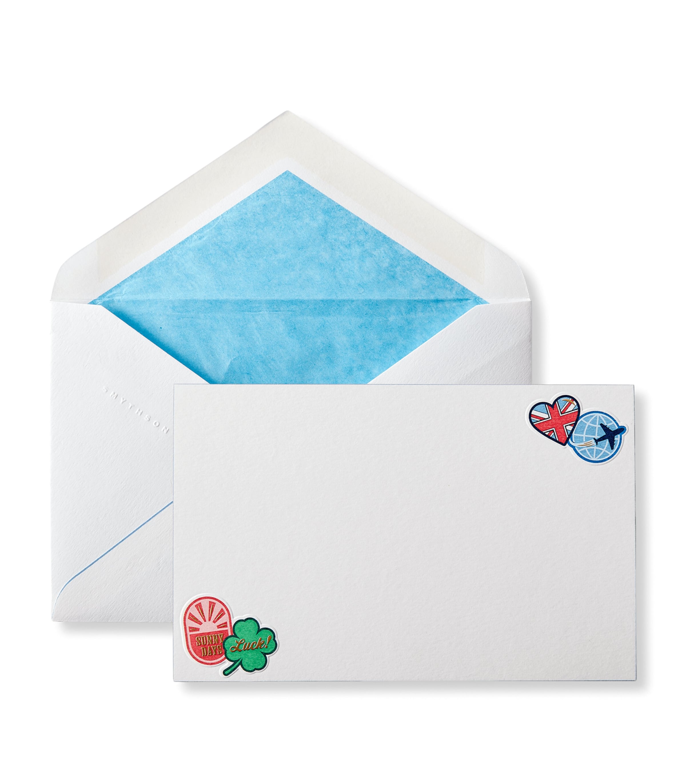 Smythson Box of 10 Animated Sticker Cards and Envelopes White Wv Image 1