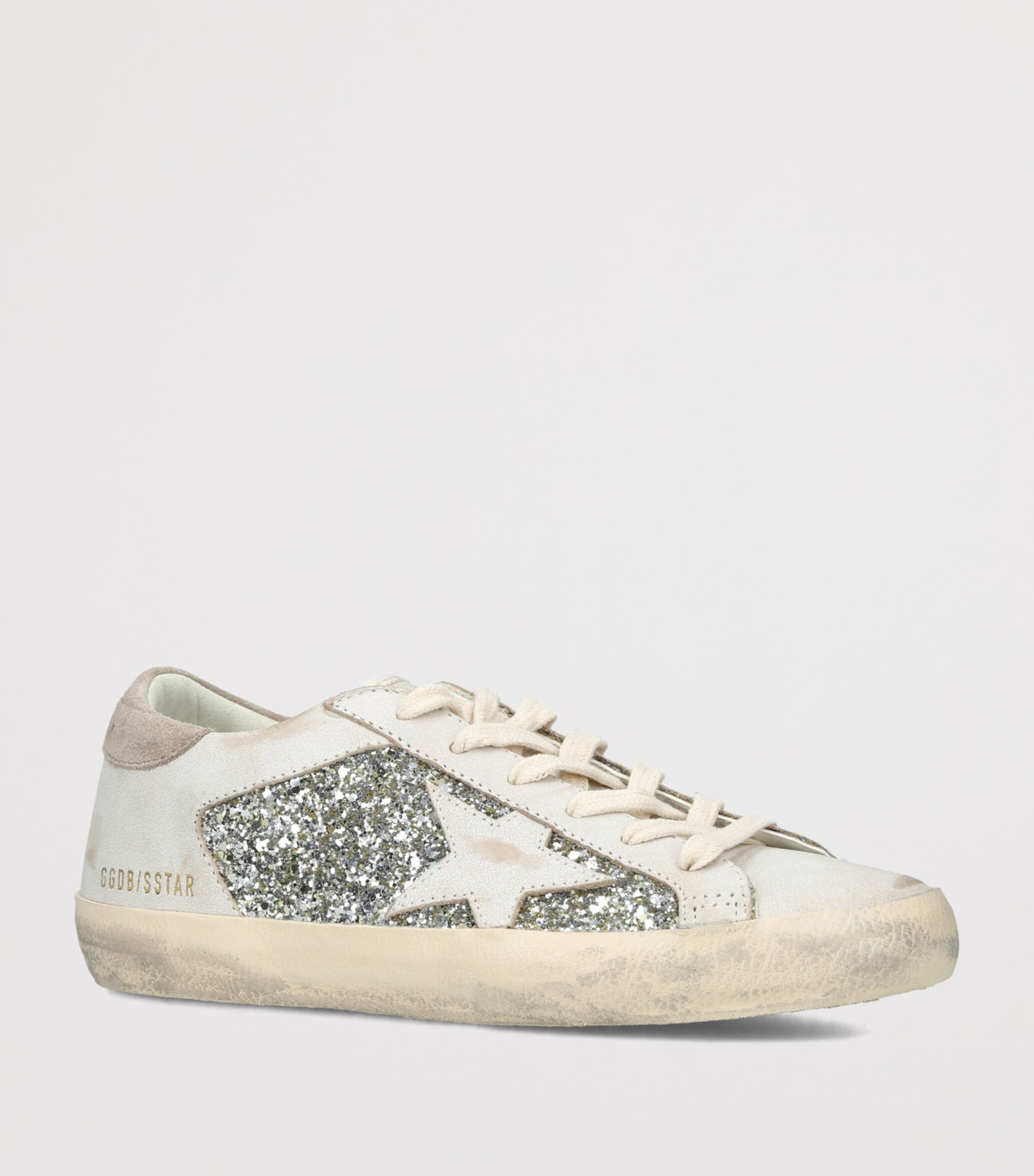 Golden Goose Womens Leather Super Star Sneakers White/comb Image 3