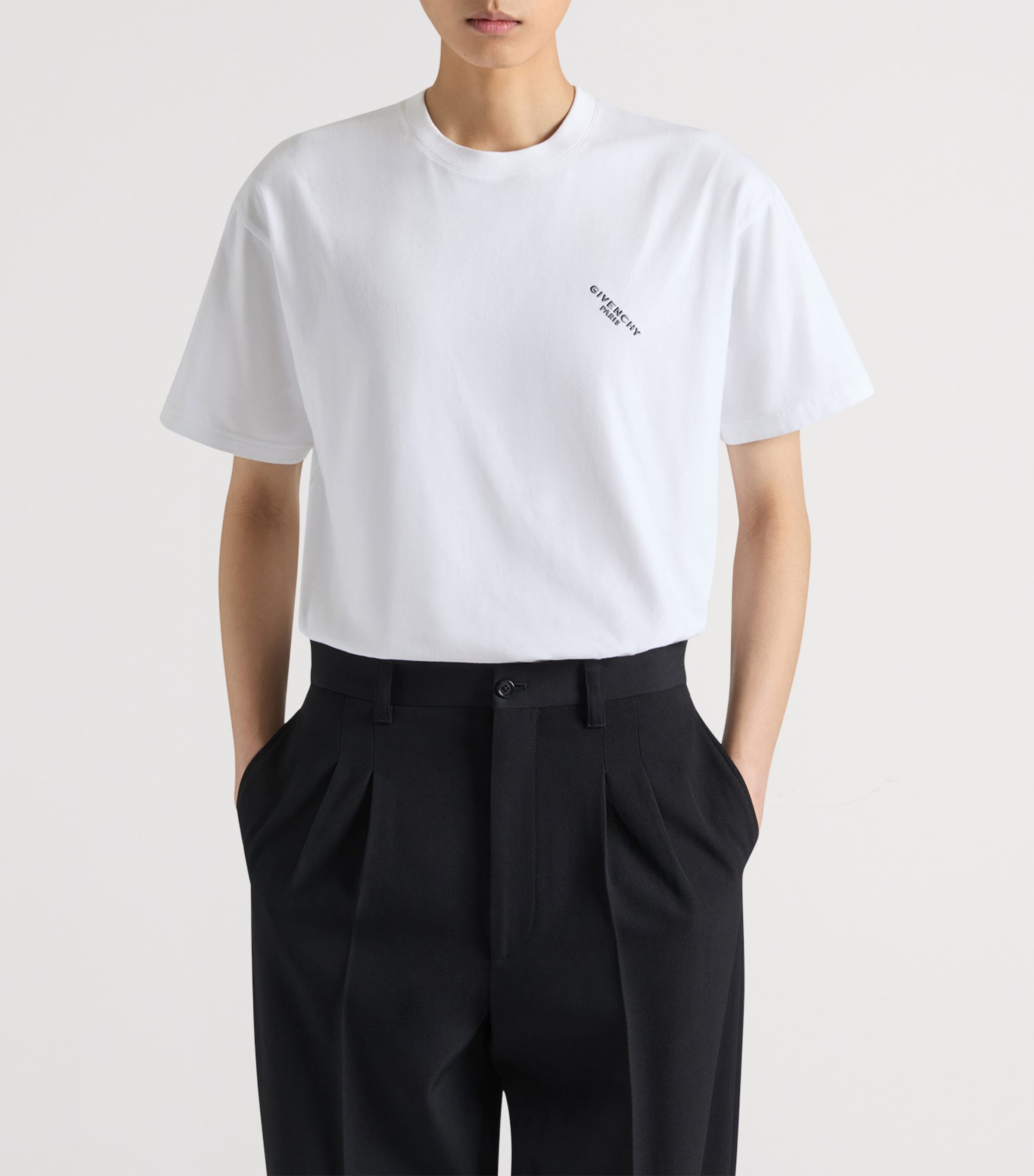 Cotton Slanted Logo T-Shirt WHITE Image 2