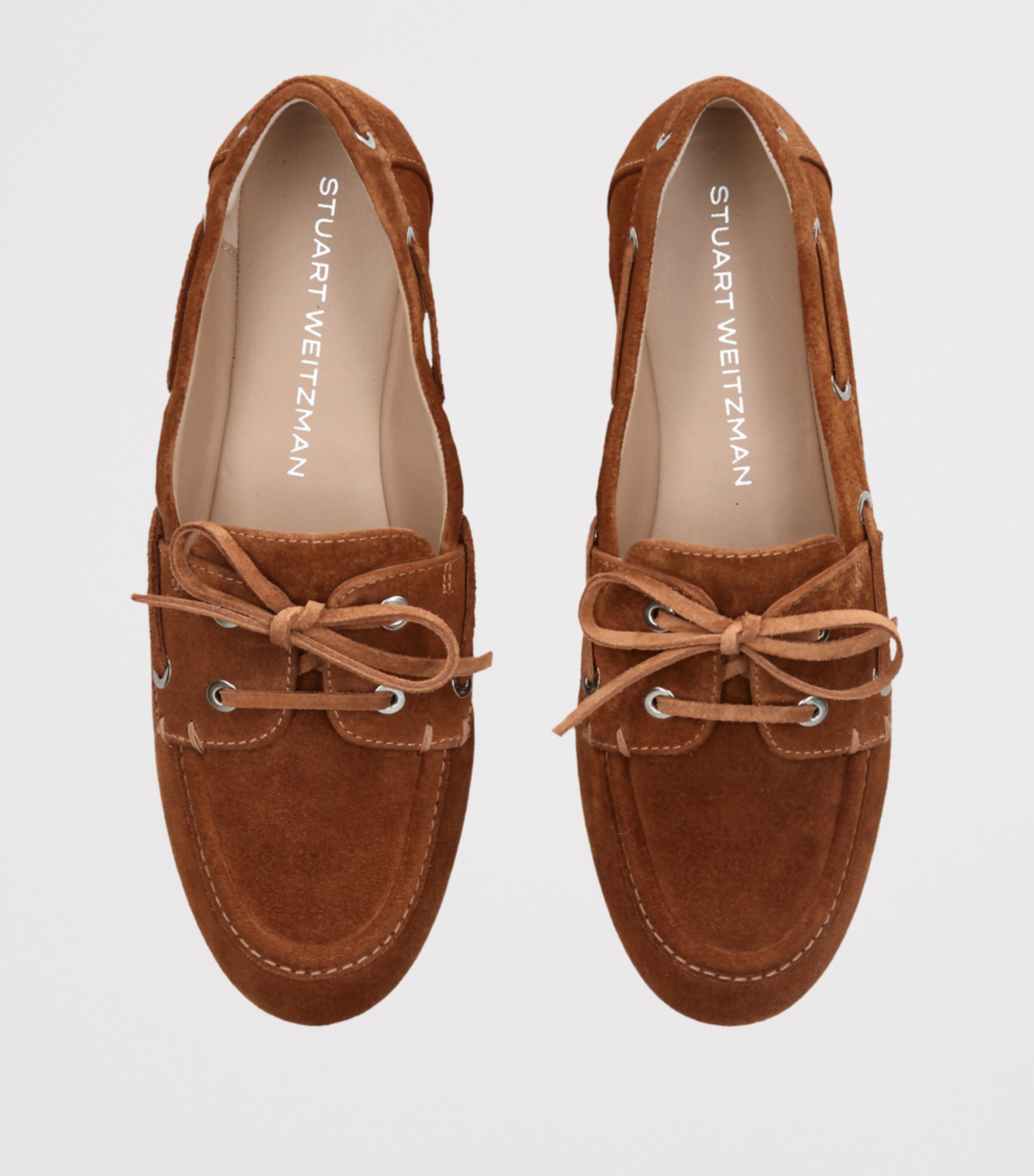 Stuart Weitzman Brown Suede Loafers with gem detail Stuart Weitzman Celia Lite Shearling-Lined Suede Penny  main image 4