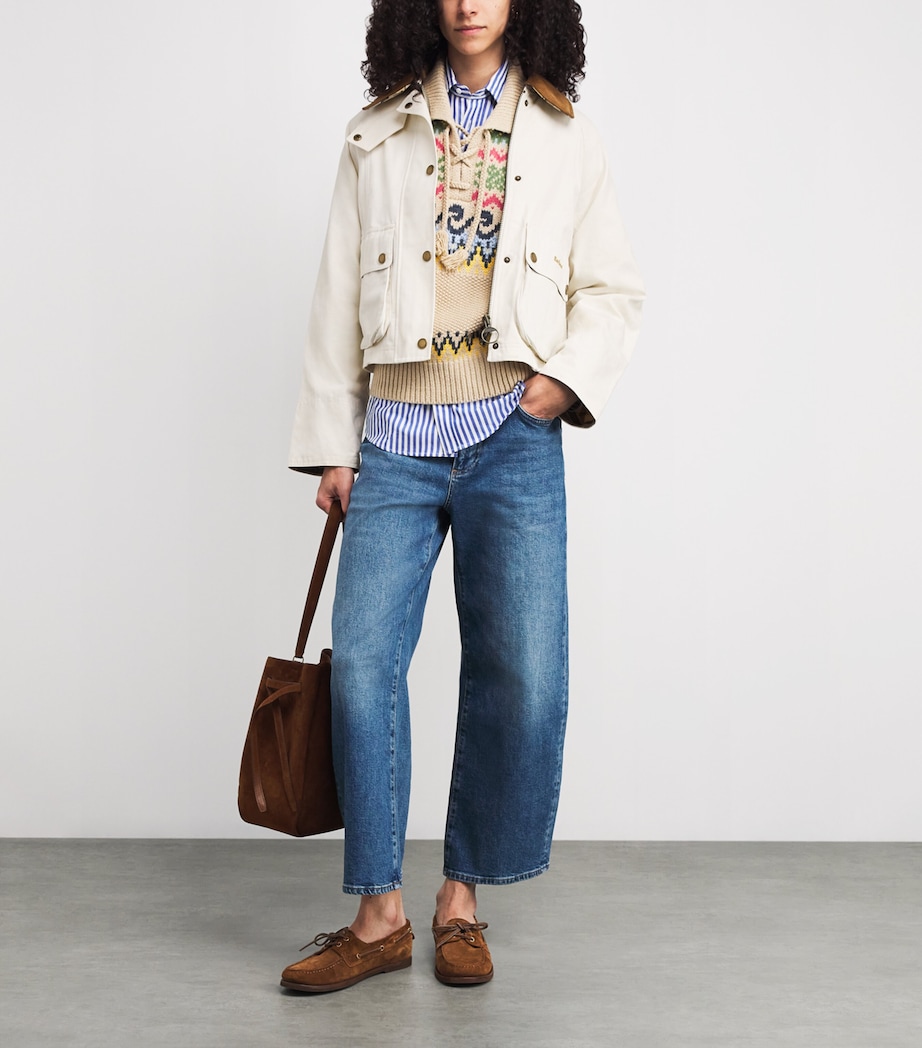 Cotton Cropped Beadnell Casual Jacket LIGHT PEARL/DRESS/BE Image 2