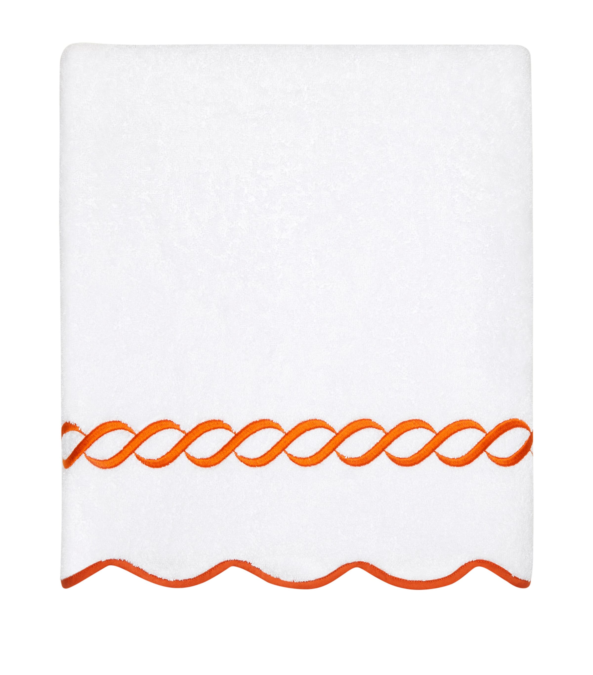 Pratesi Cotton Treccia Bath Towel In Orange