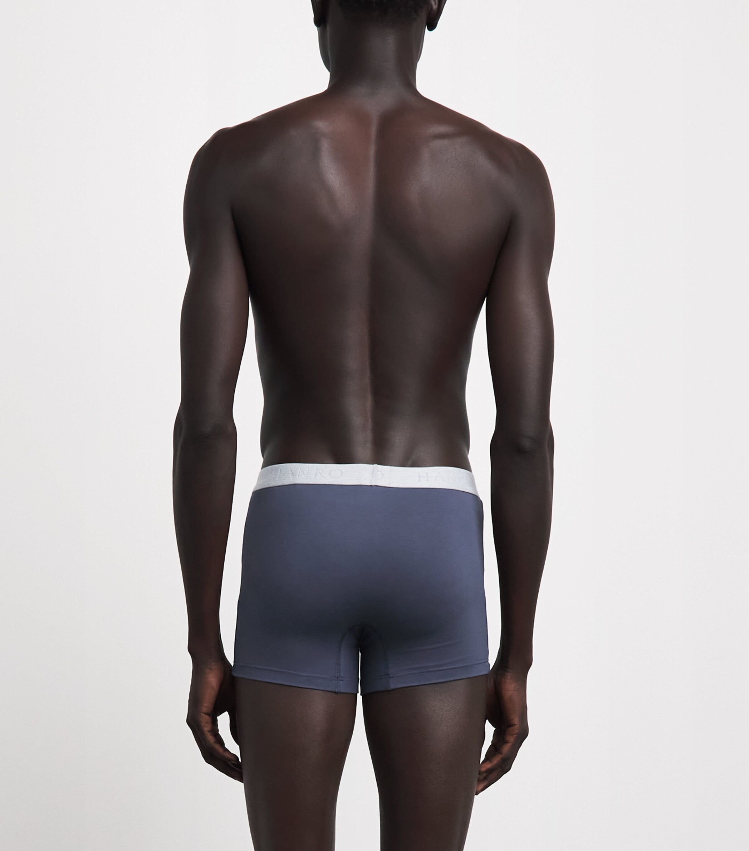 Hanro Mens Cotton-Blend Essential Trunks (Pack of 2) Stormy Gra Image 3
