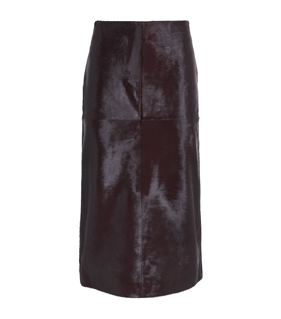 Simkhai Womens Calf Hair Tobiana Midi Skirt Fig Image 1