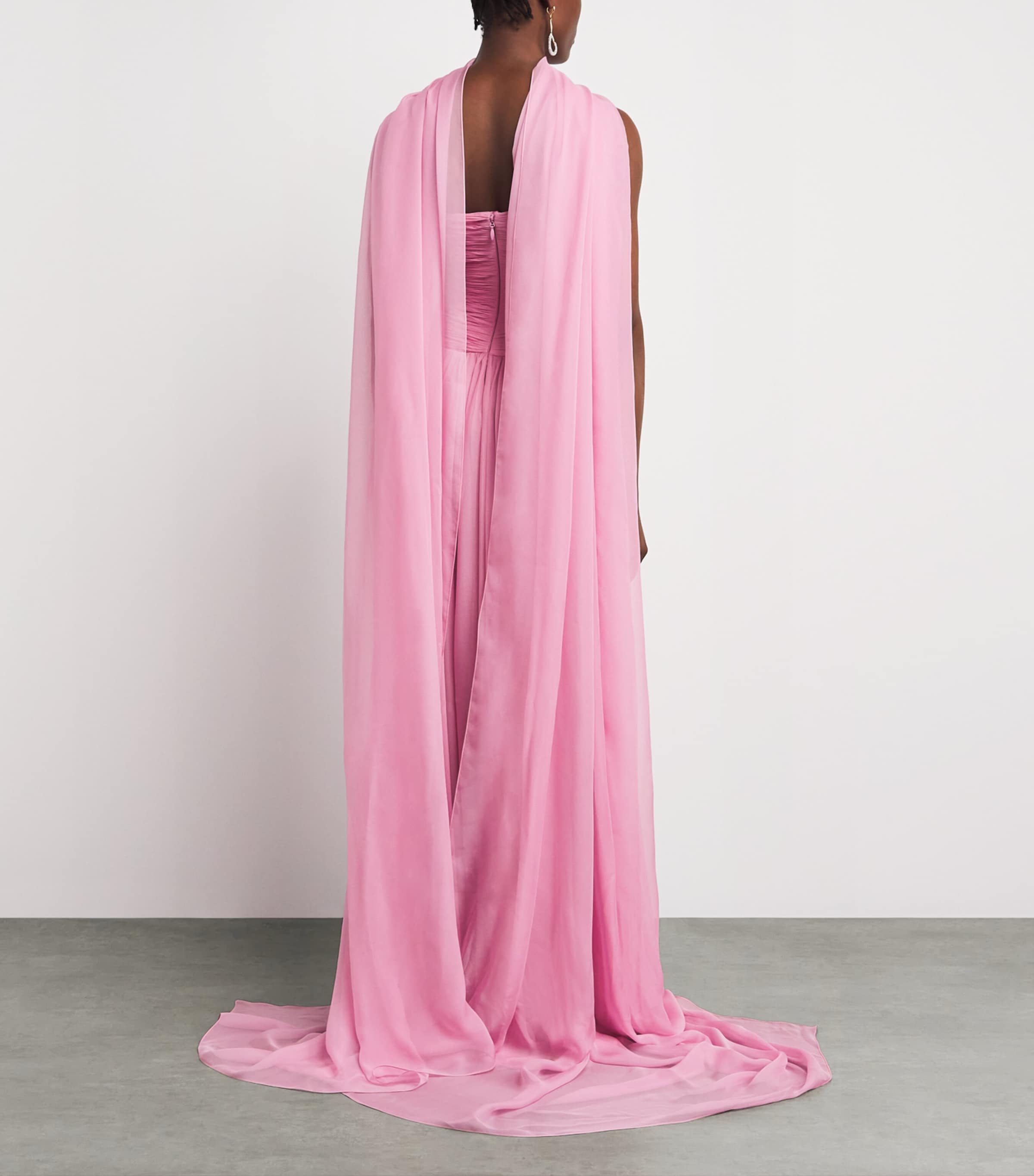 Zuhair Murad Womens Silk Chiffon Strapless Gown Cradle Pink Image 5