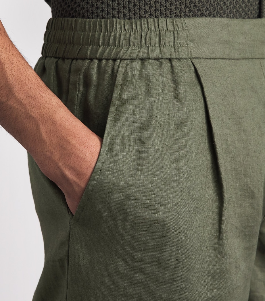 CHÉ Mens Linen Relaxed Shorts Khaki Image 3