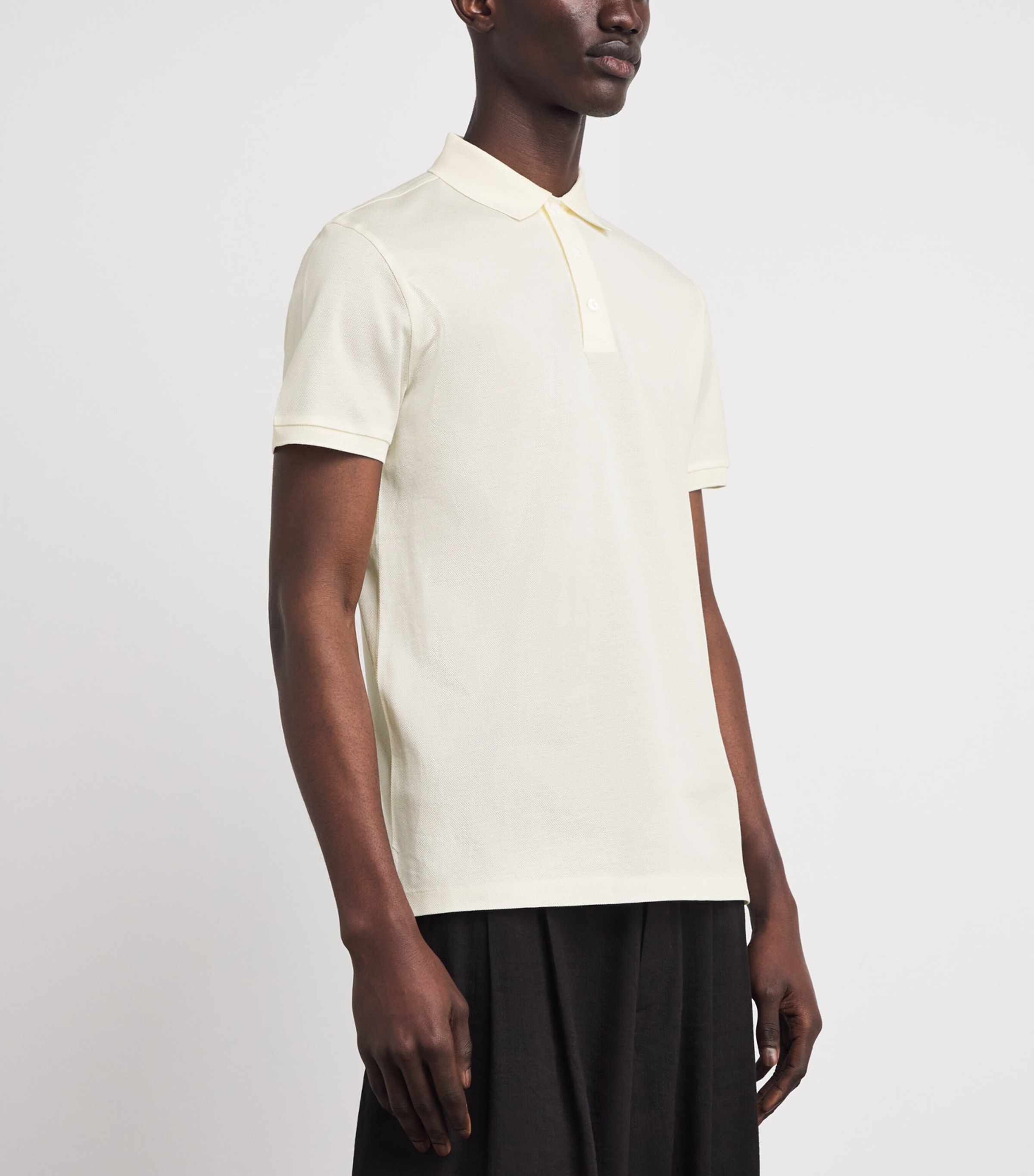 Ralph Lauren Purple Label Mens Cotton Logo Polo Shirt Cream Image 4