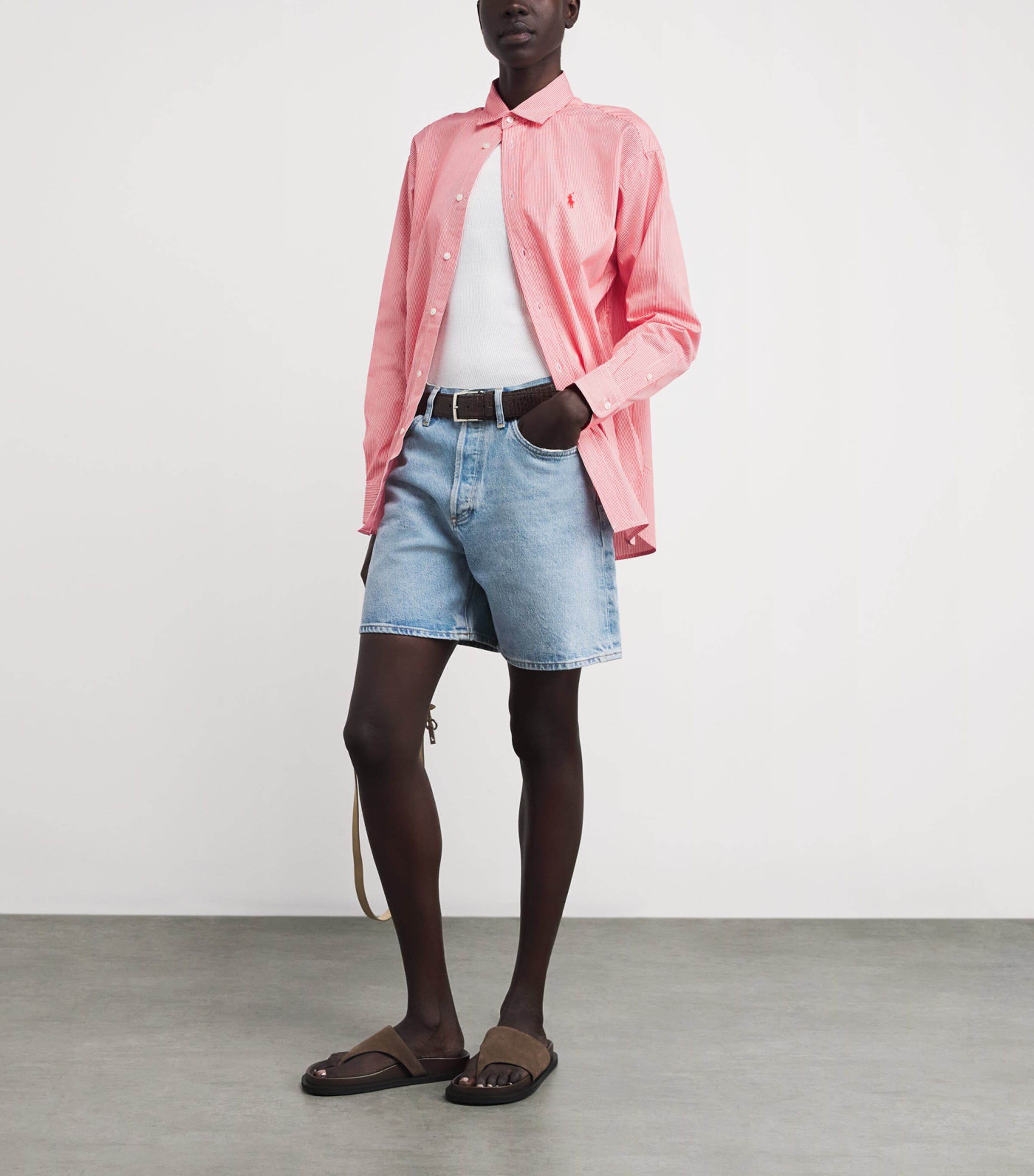 Stripe Polo Pony Shirt 2000A RED WHITE Image 2