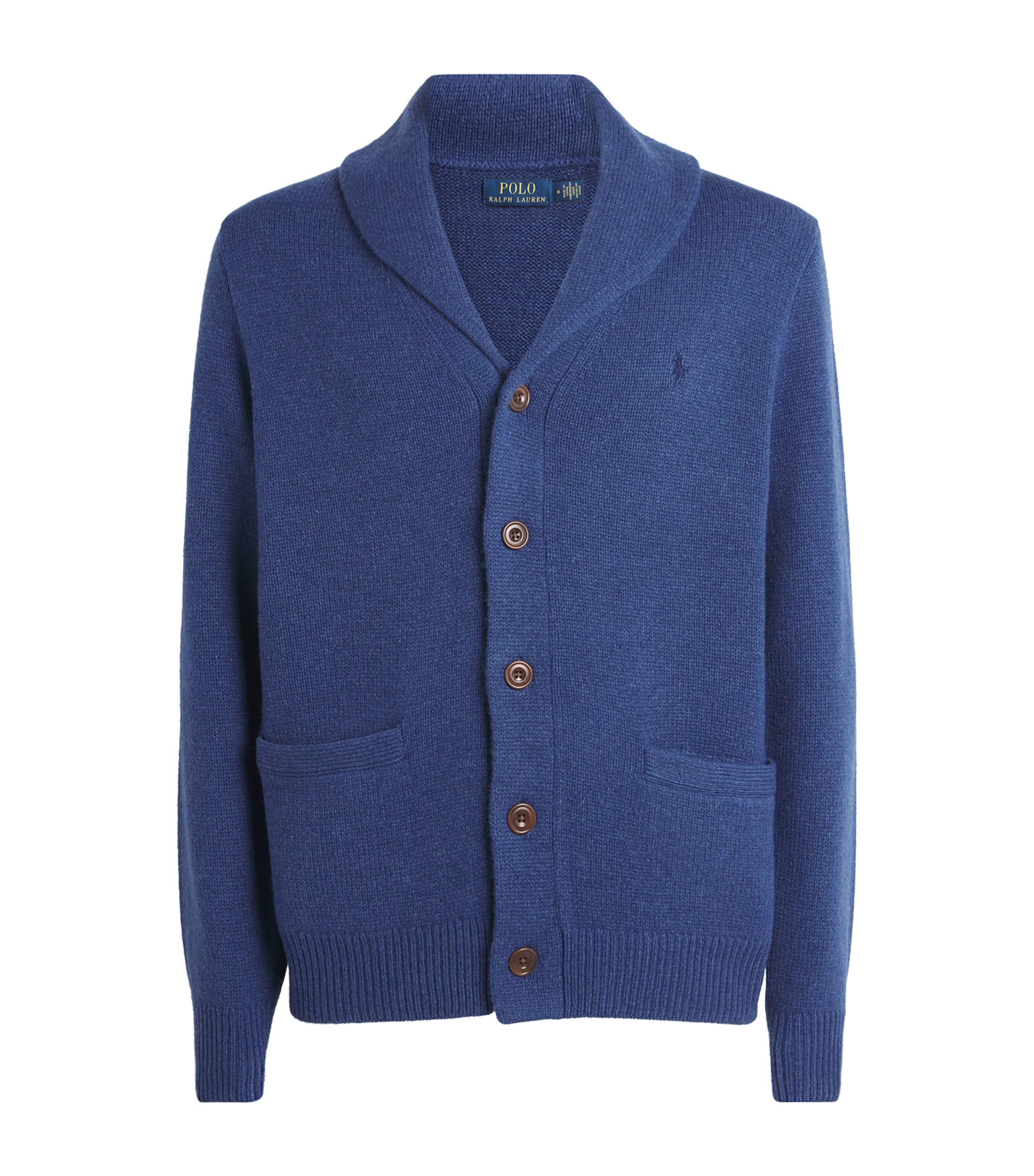 Polo Ralph Lauren Wool-cashmere Shawl-collar Cardigan In Blue