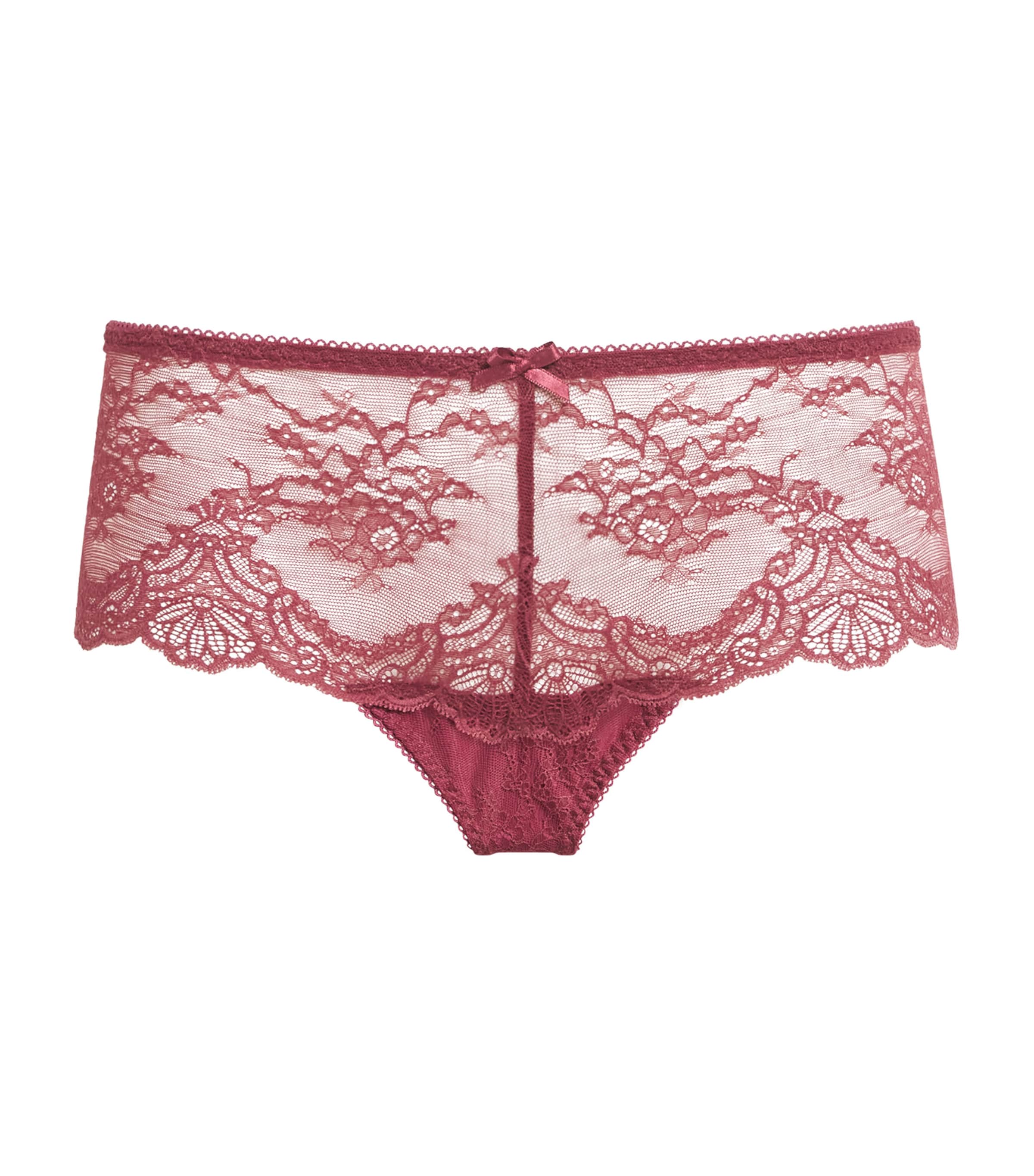 Aubade Lace Danse Des Sens Shorty Briefs In Red