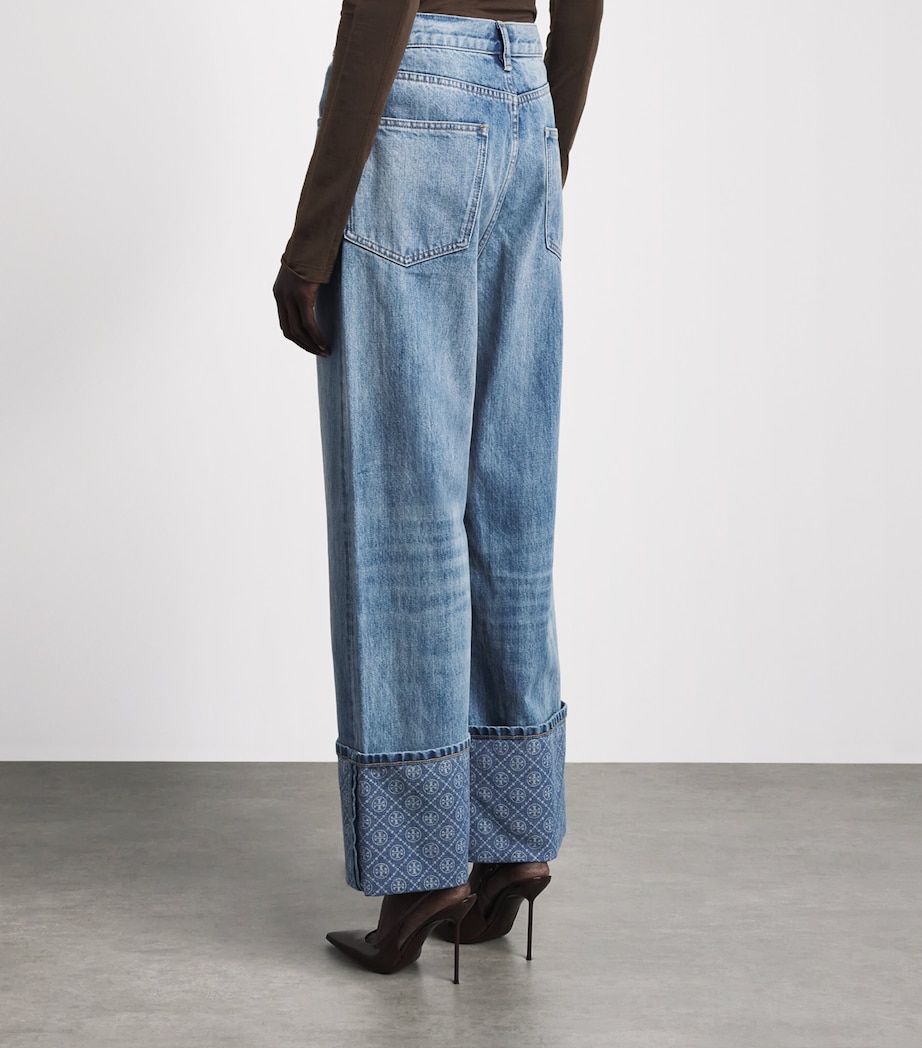 Tory Burch Womens High-Rise Straight Jeans Lght Vntge Wsh Image 5