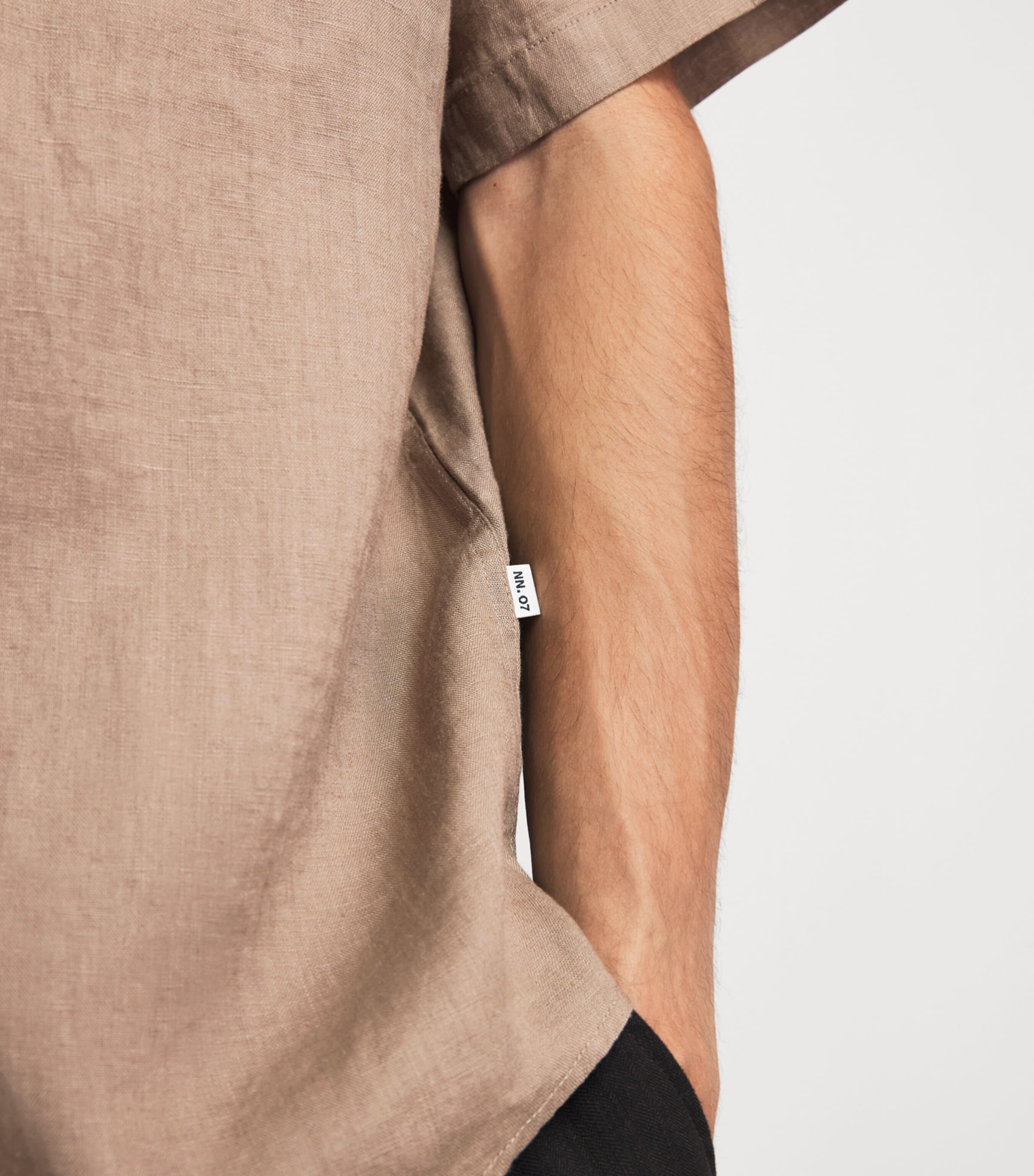 NN.07 Mens Linen Short-Sleeve Shirt Clay Mirage Image 3