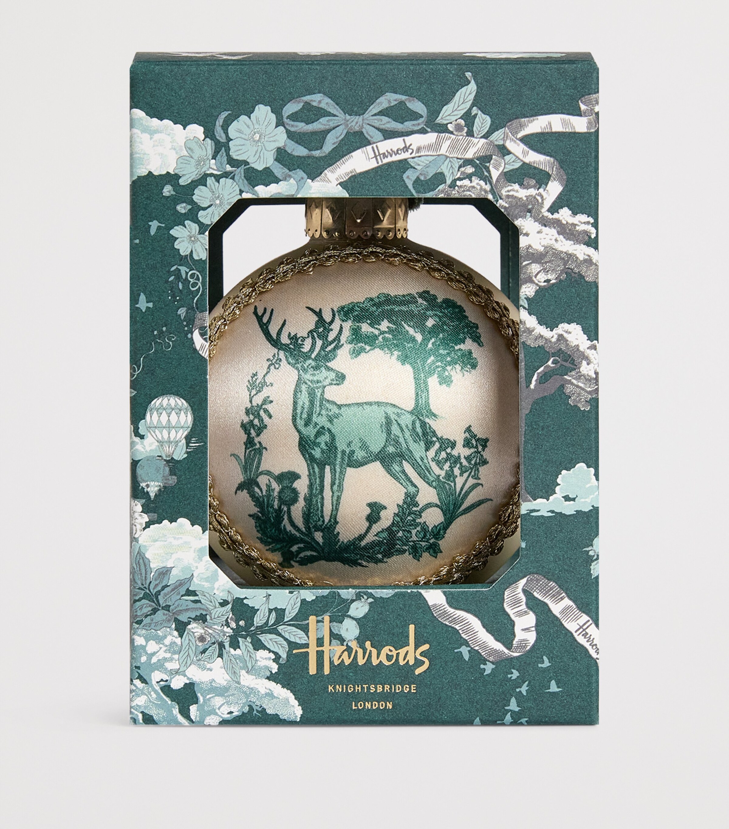 Harrods Toile Bauble Green Image 2