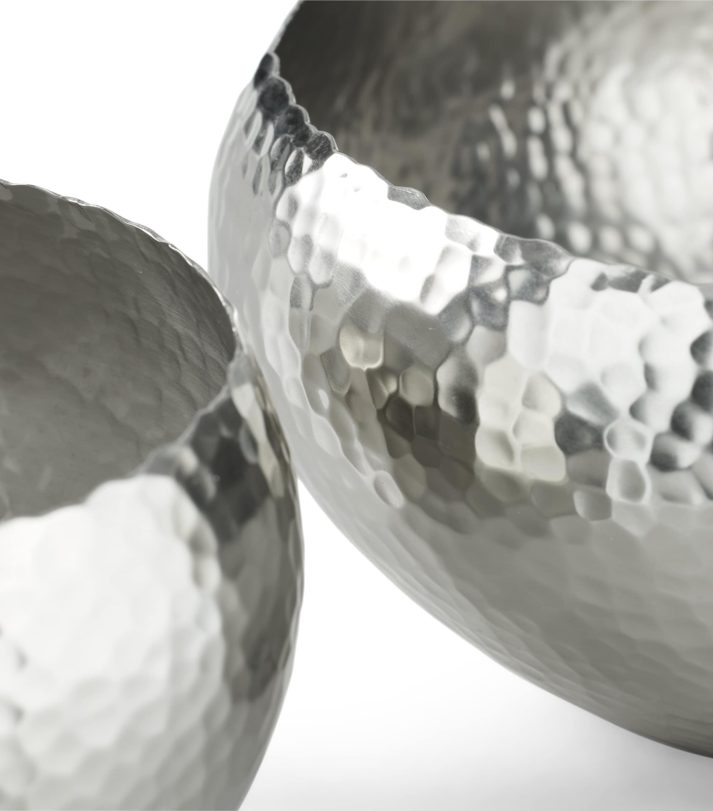 Set of 2 Hand-Hammered Evans Nesting Bowls SILVER Image 4