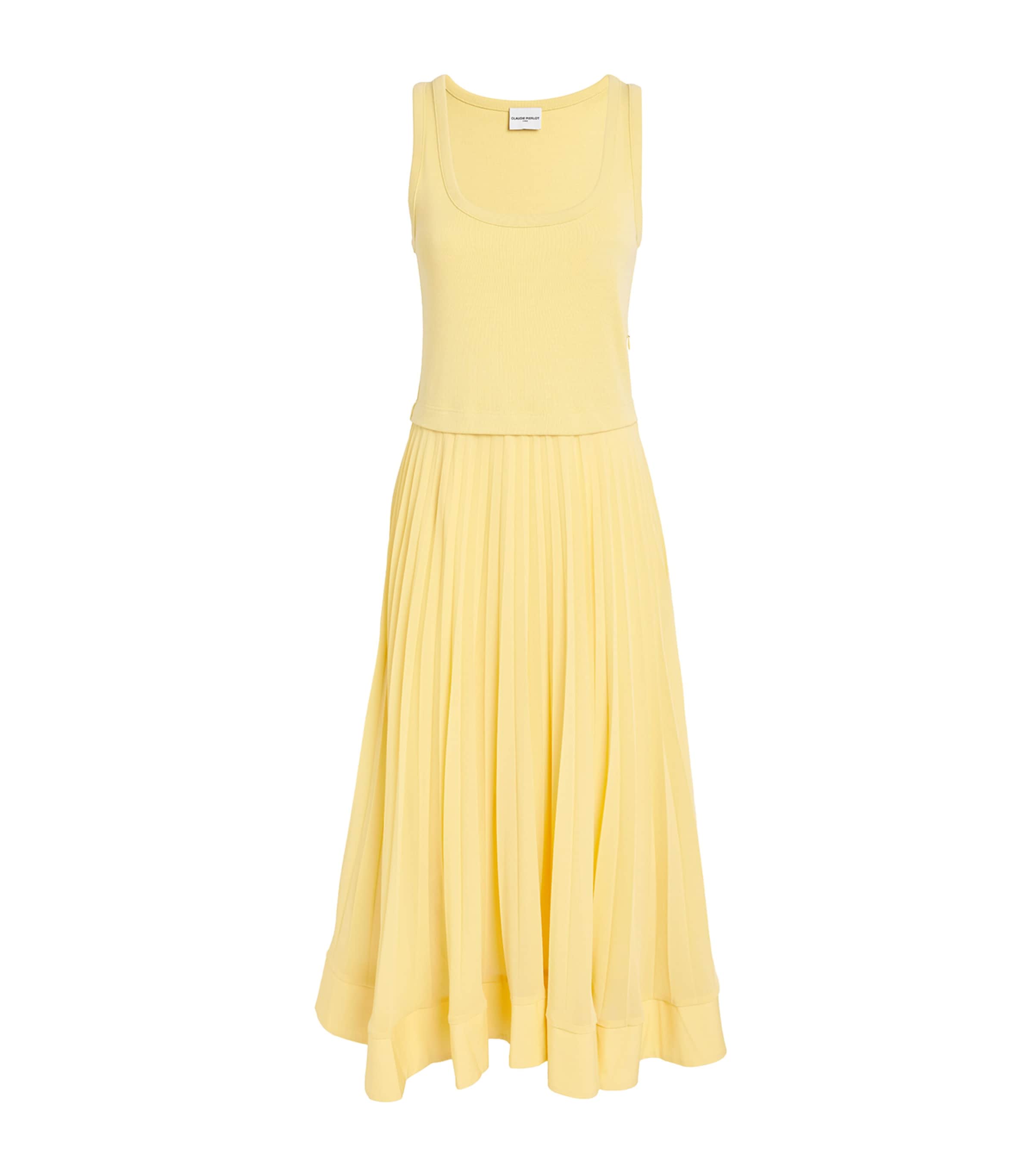 Claudie Pierlot Hybrid Maxi Dress In Yellow