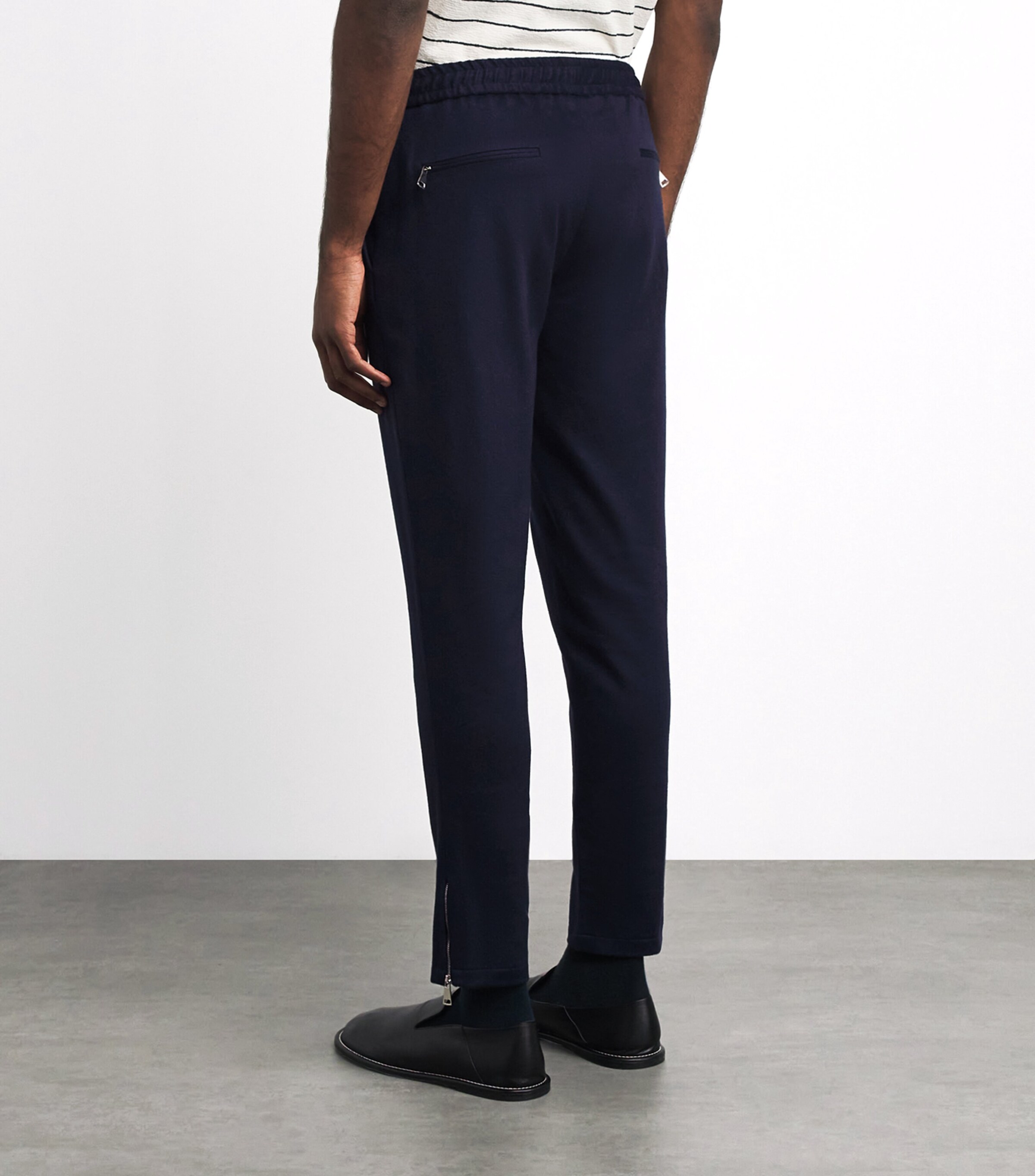 Alan Scott Mens Cashmere-Blend Sweatpants Midnight Image 5