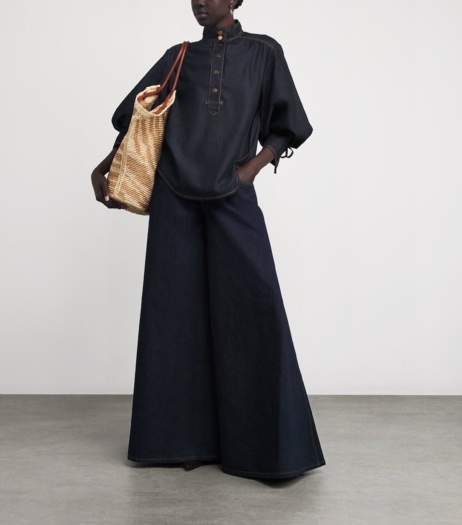 Denim Billow Shirt NHTSKY NIGHT SKY Image 2