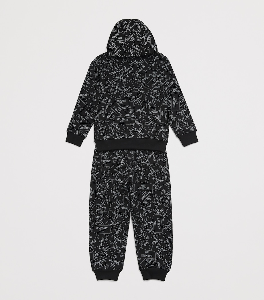 Cotton Label Print Sweatpants (4-14 Years) 930BCBLACK/WHITE Image 3