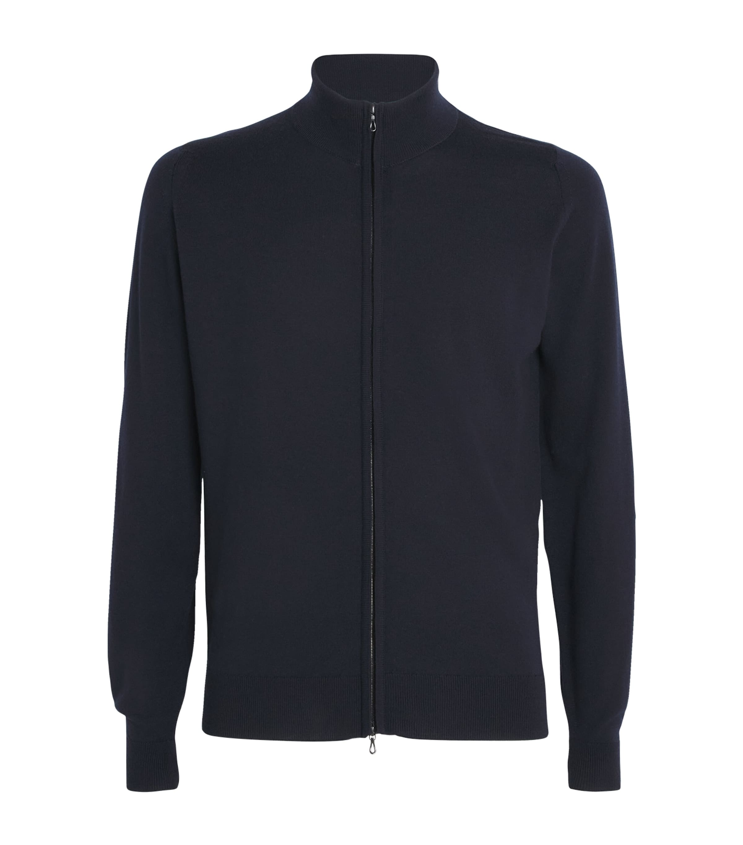 Extra Fine Merino Wool Zip-Up Sweater MIDNIGHT Image 1