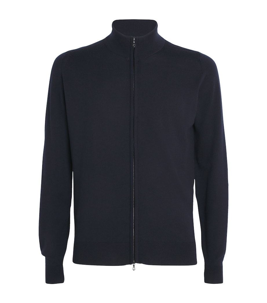 Extra Fine Merino Wool Zip-Up Sweater MIDNIGHT Image 1