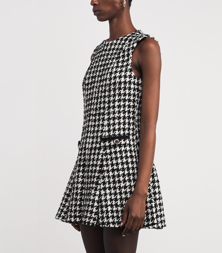 Tweed Houndstooth Mini Dress BLACK / WHITE Image 3