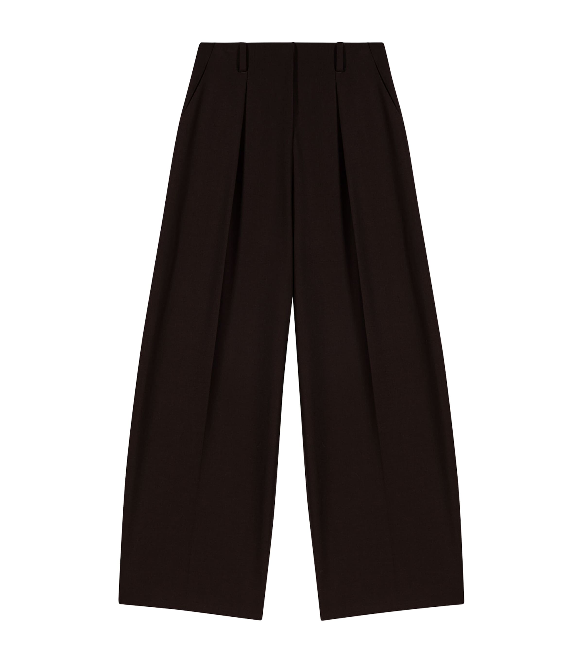 Maje Womens Pleated Wide-Leg Trousers Brown Image 1